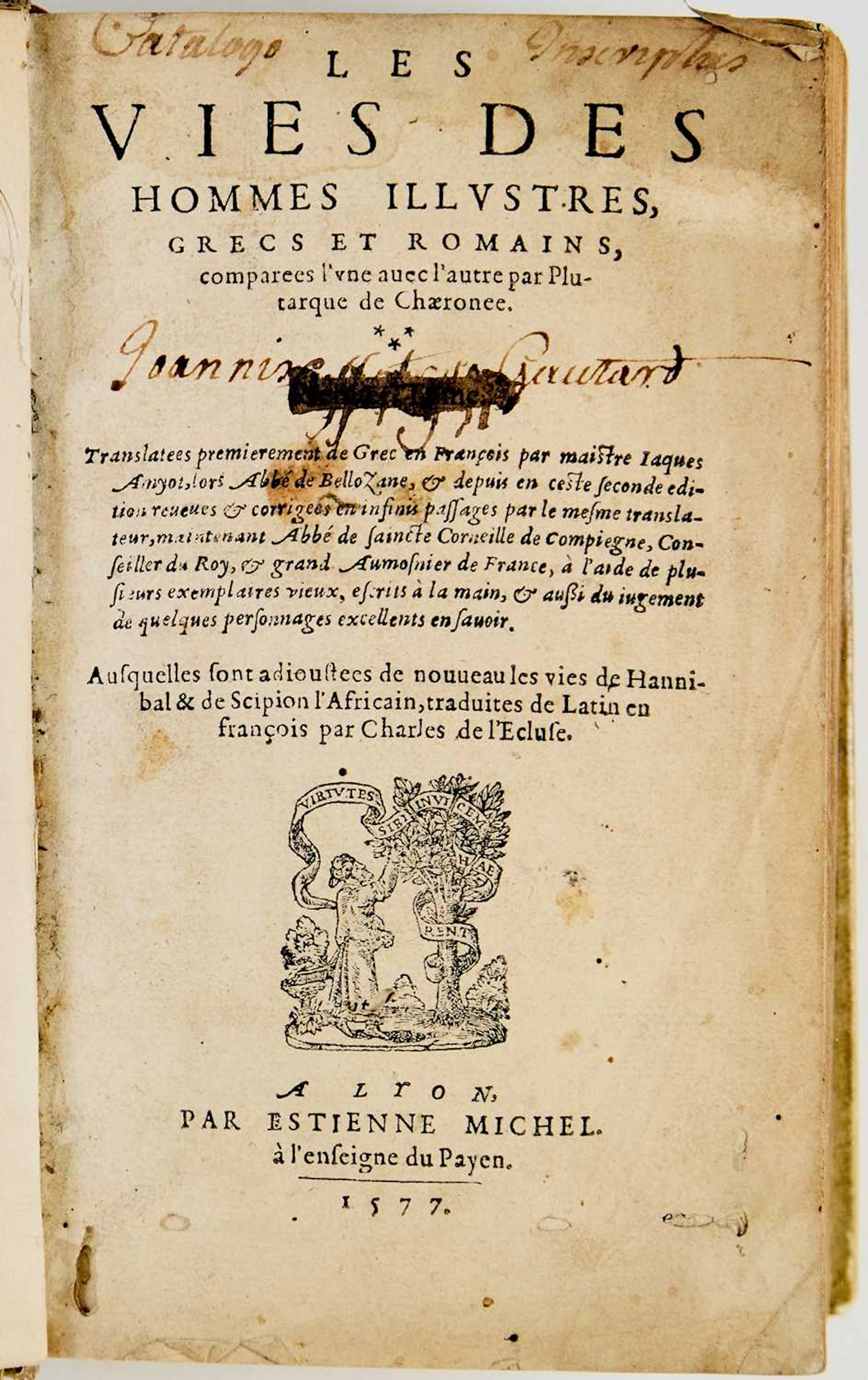 A nice copy of Plutarch's lives in French