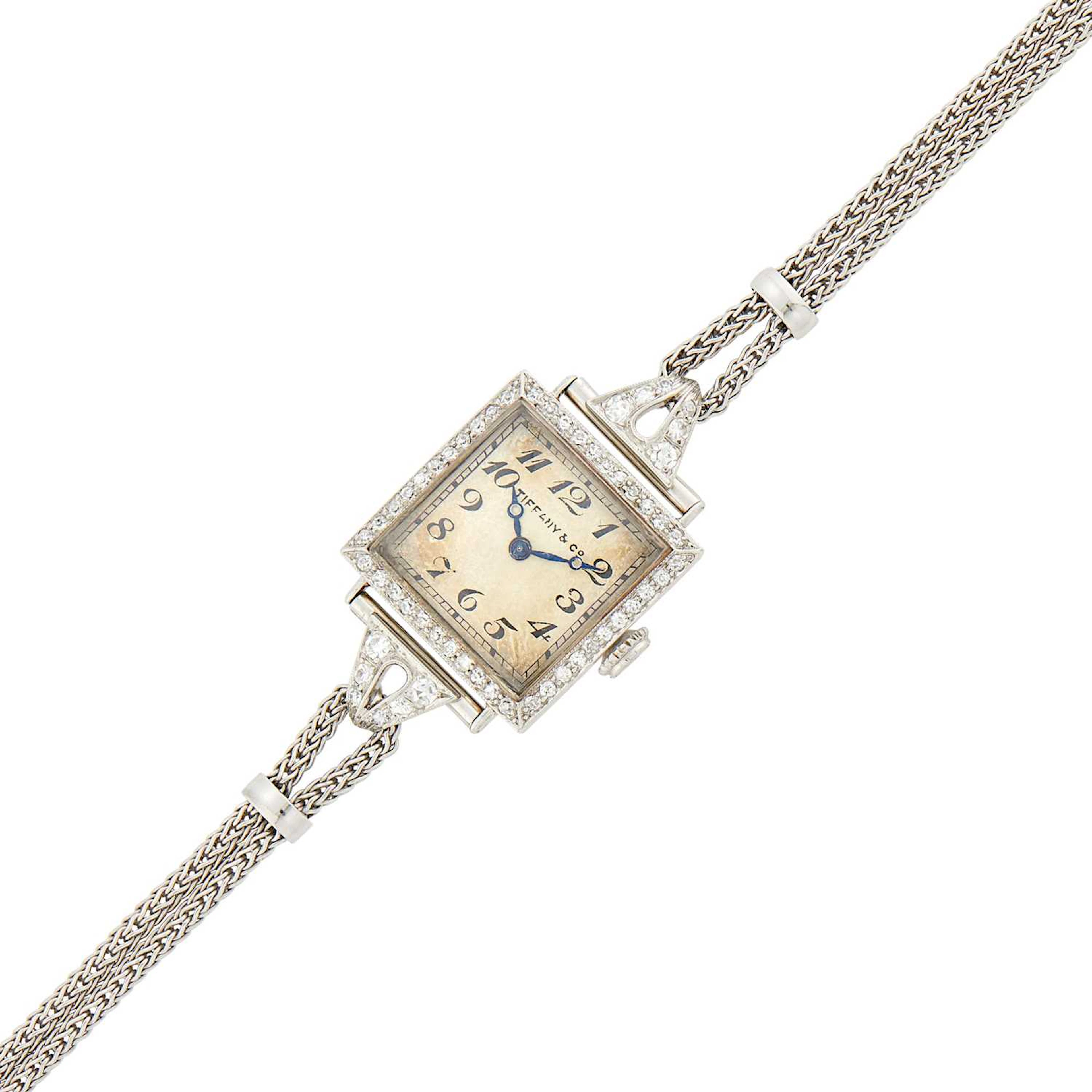 C. H. Meylan Platinum and Diamond Wristwatch, Retailed by Tiffany & Co.