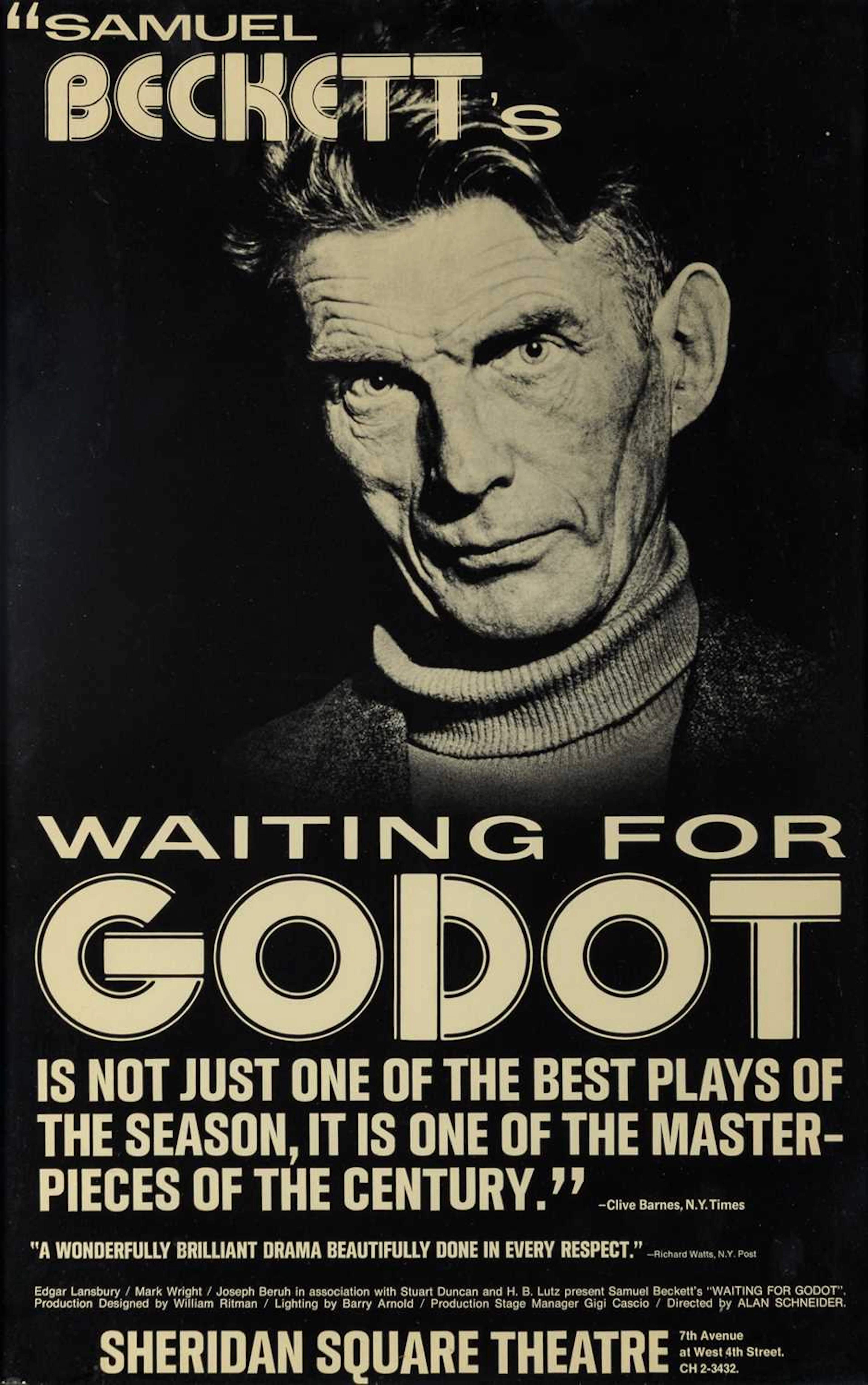 An original poster for Schneider's return to Waiting for Godot