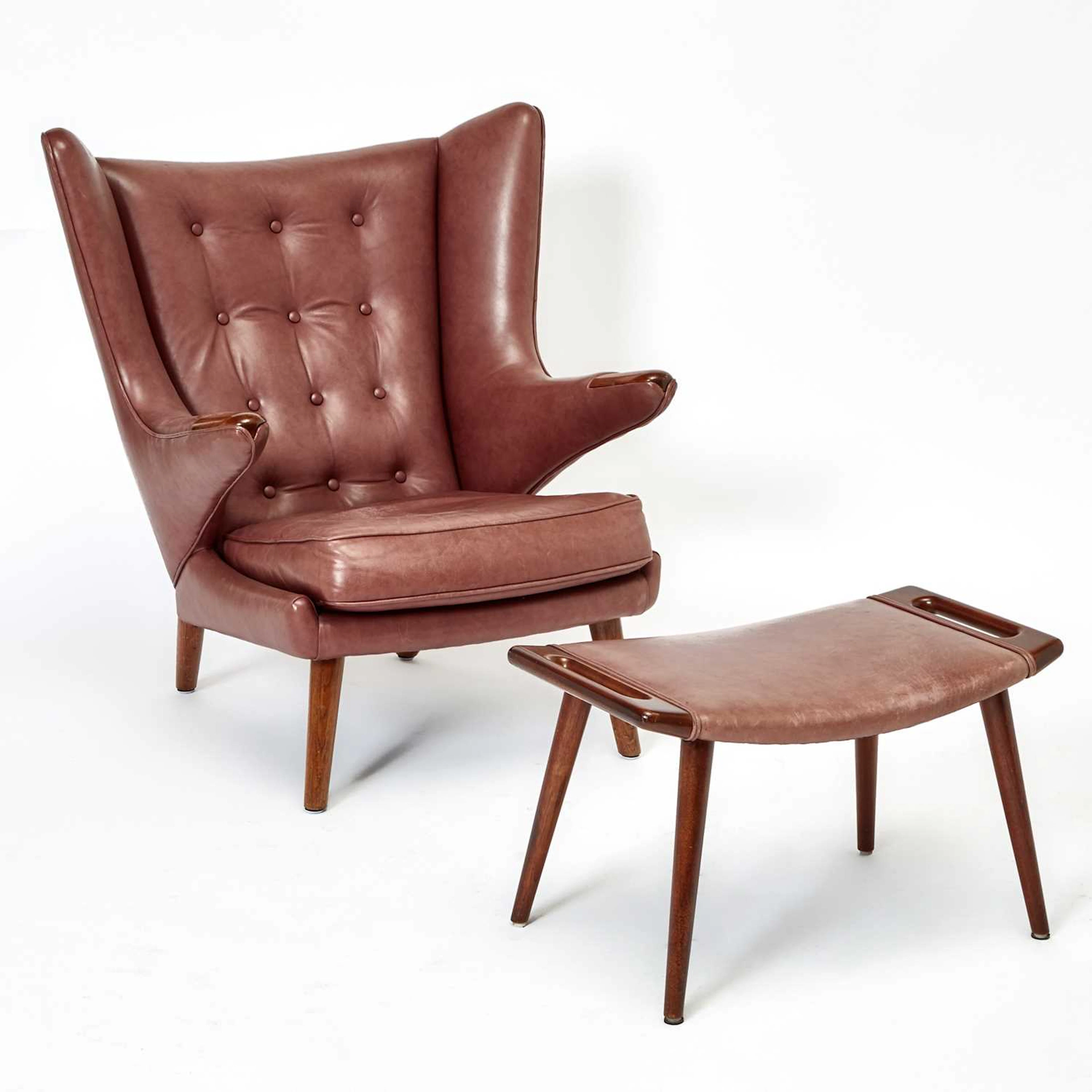 Hans Wegner For Johannes Hansen "Papa Bear" Lounge Chair and Ottoman