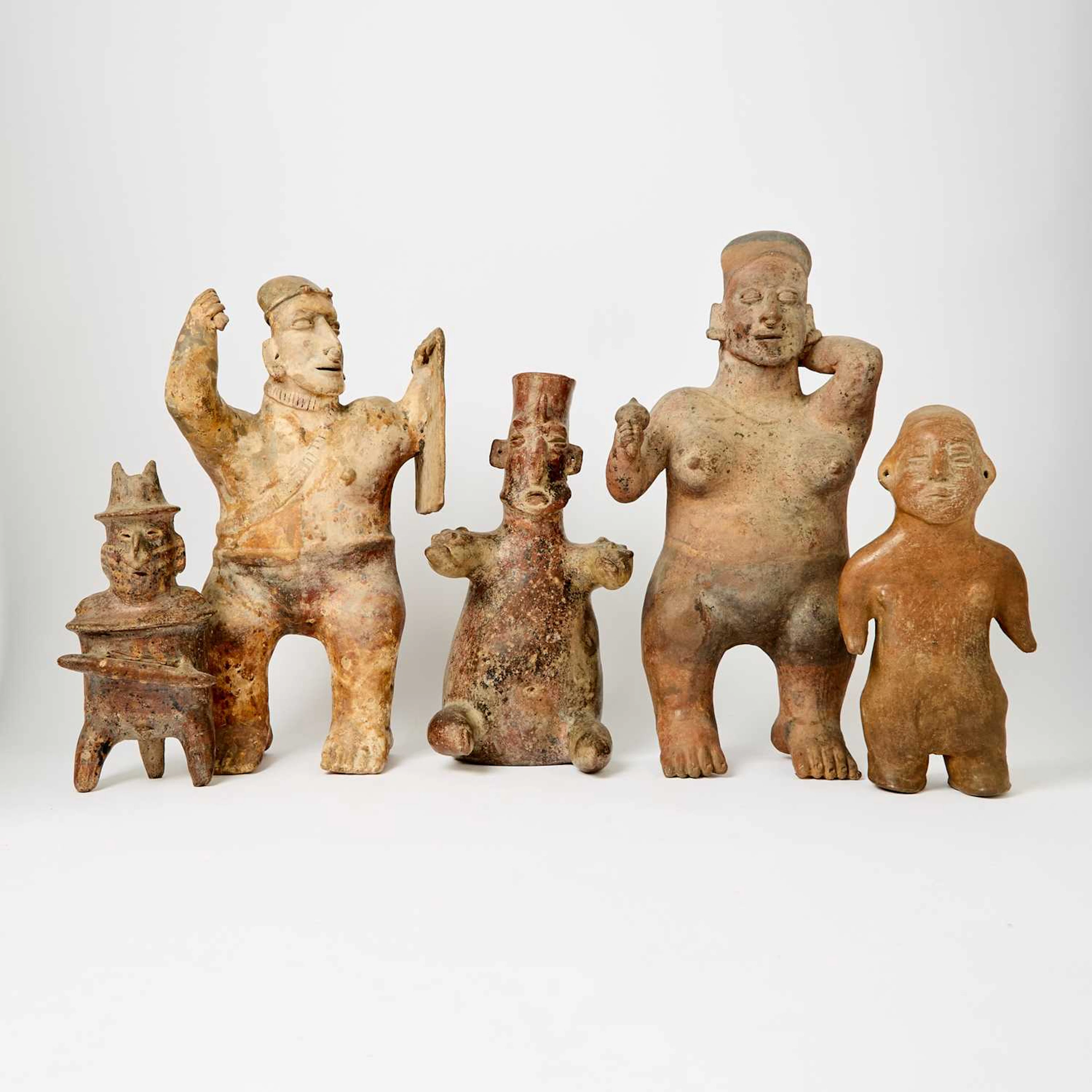 Group of Five Pre-Columbian Pottery Figures