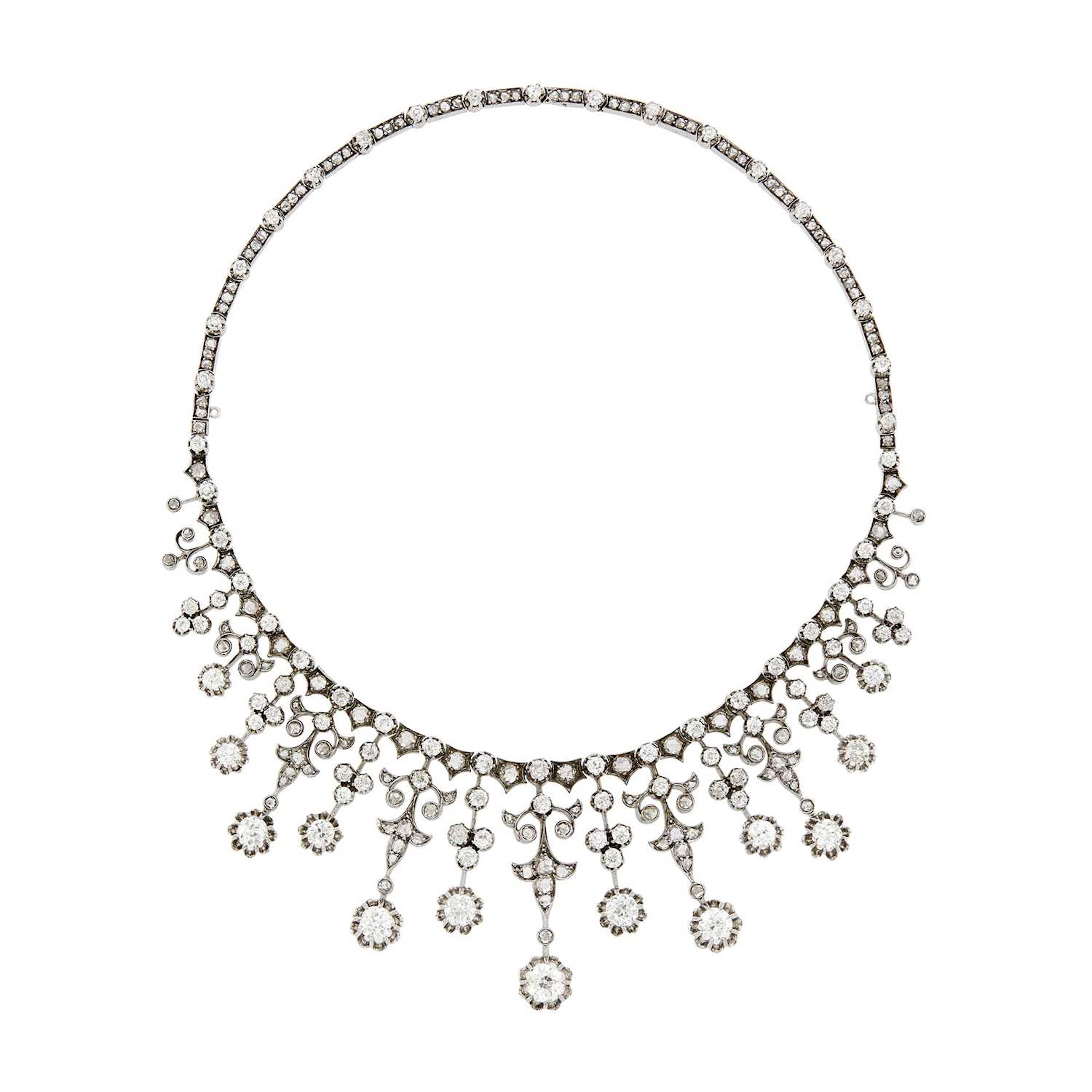 Alexandre Vaguer Rhodium-Plated Silver, Gold and Diamond Necklace, France