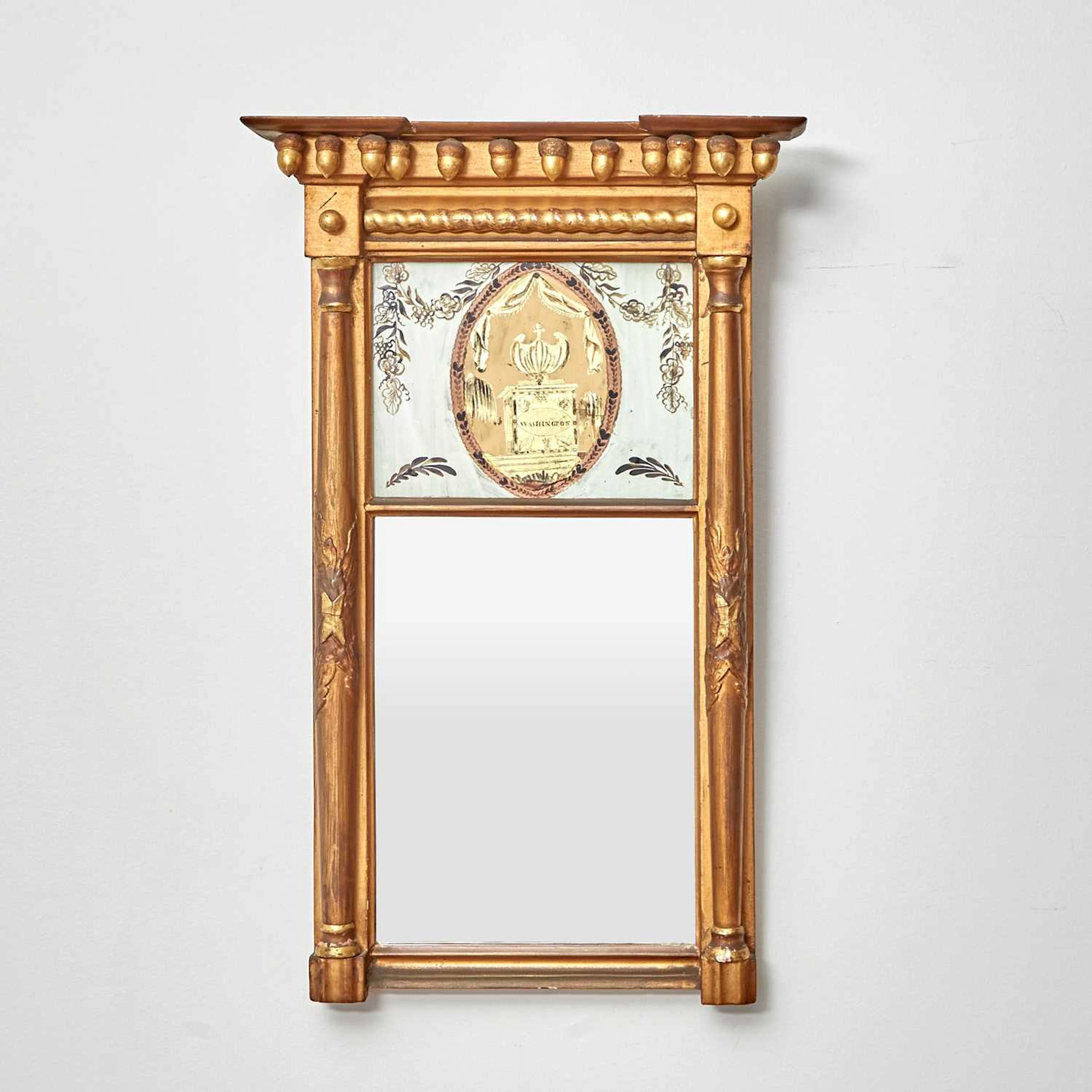 Federal Giltwood Eglomise "George Washington Memorial" Mirror
