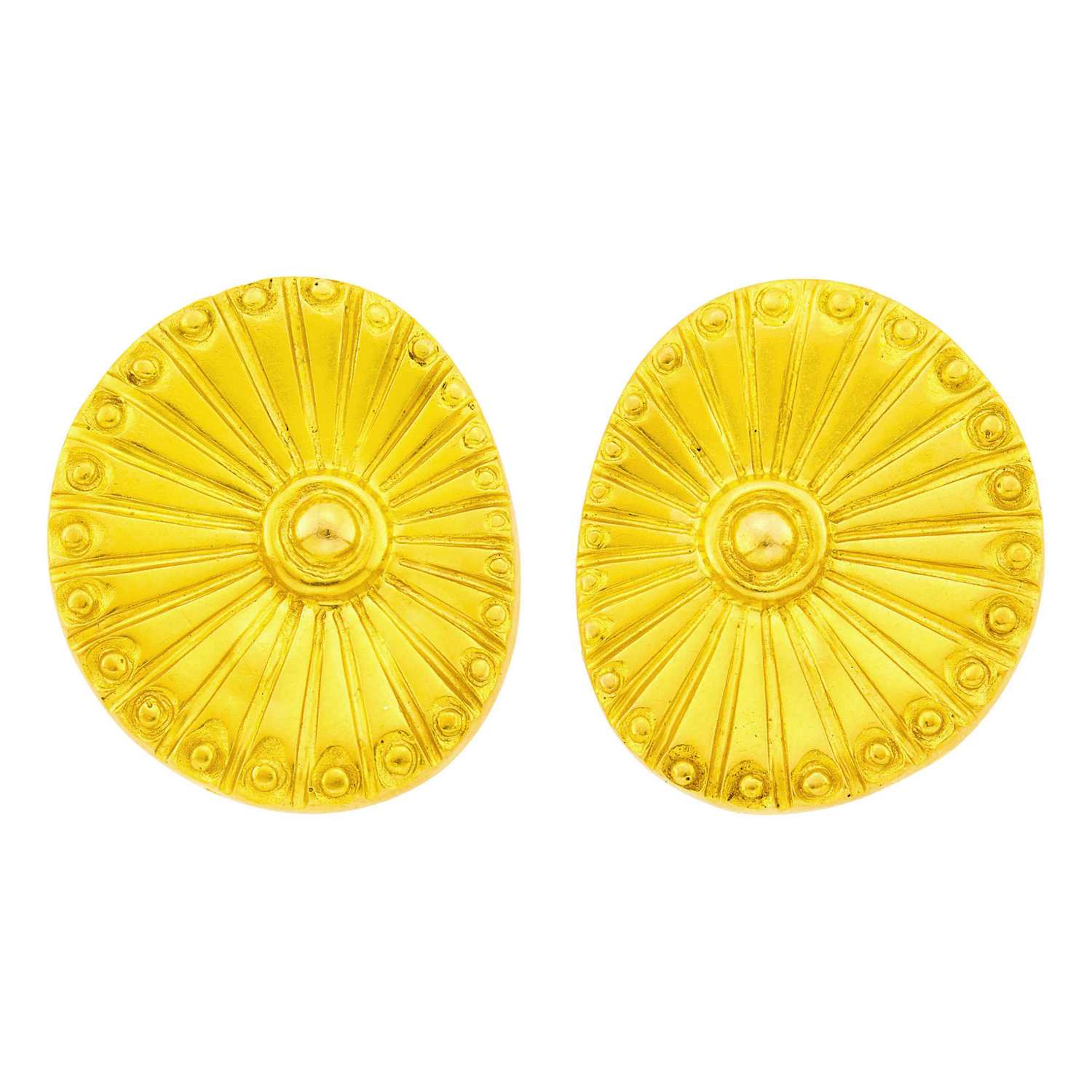 Ilias Lalaounis Pair of Gold Earlcips