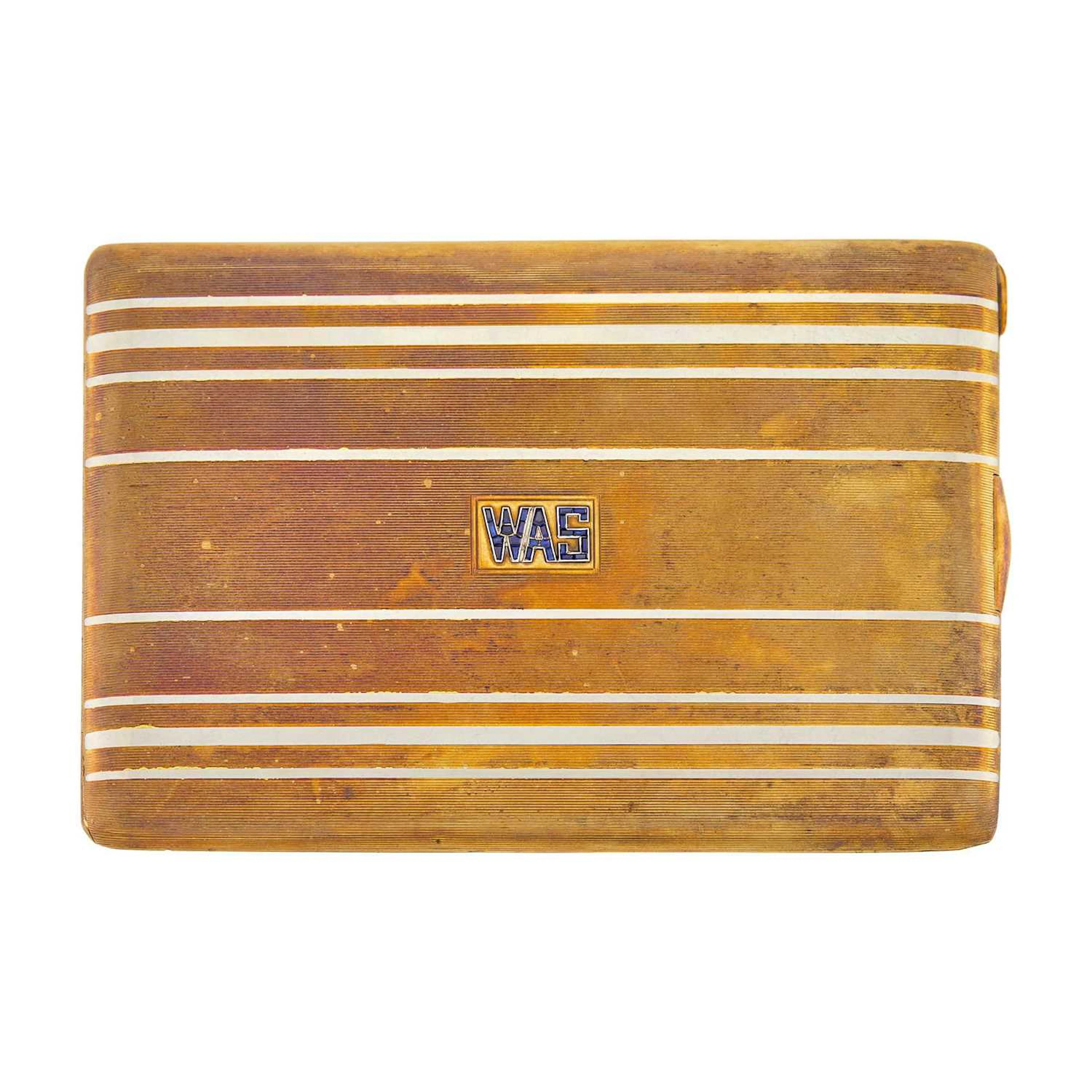 Cartier Gold, Platinum and Sapphire Cigarette Case