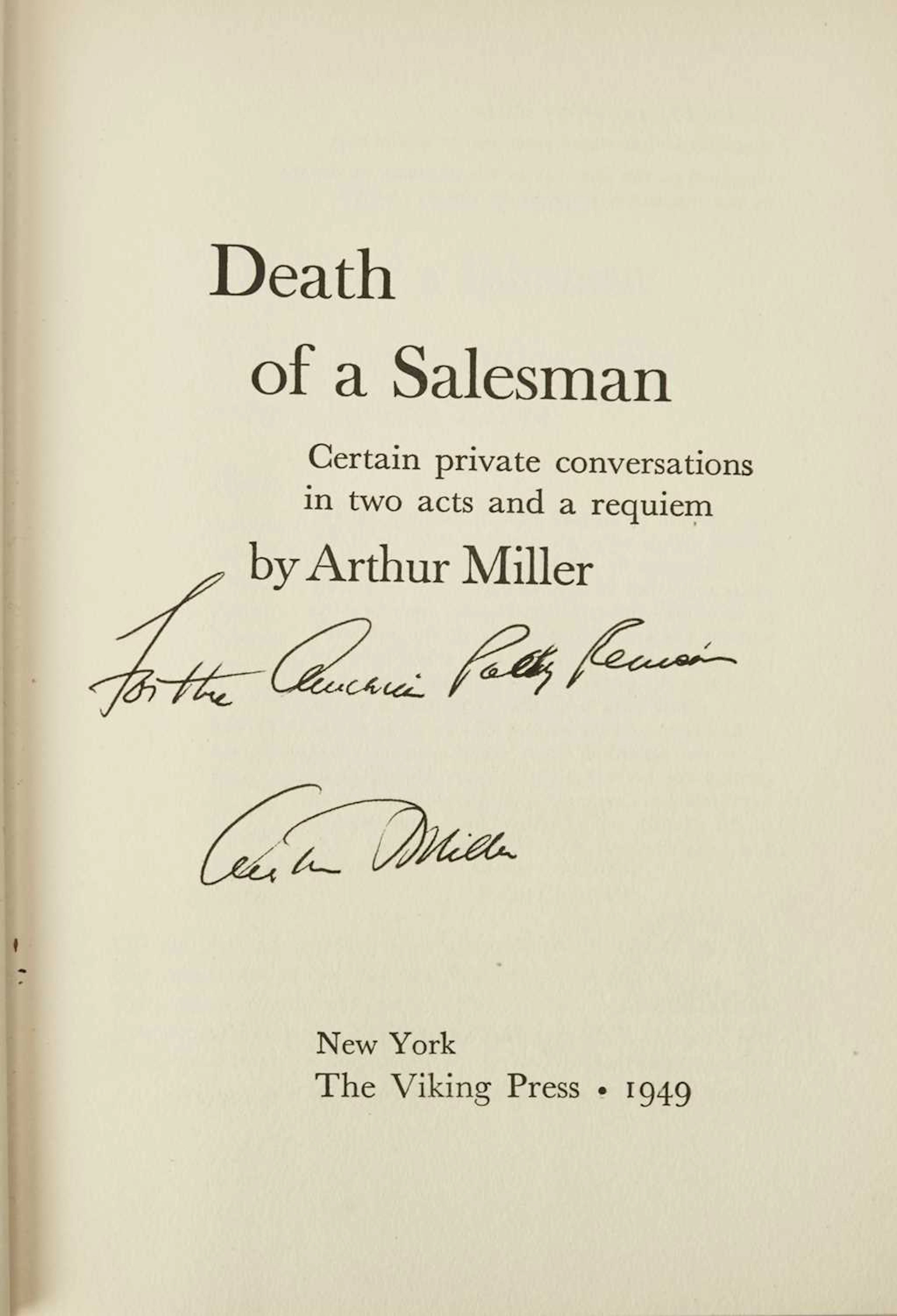 A signed first printing of Death of a Salesman