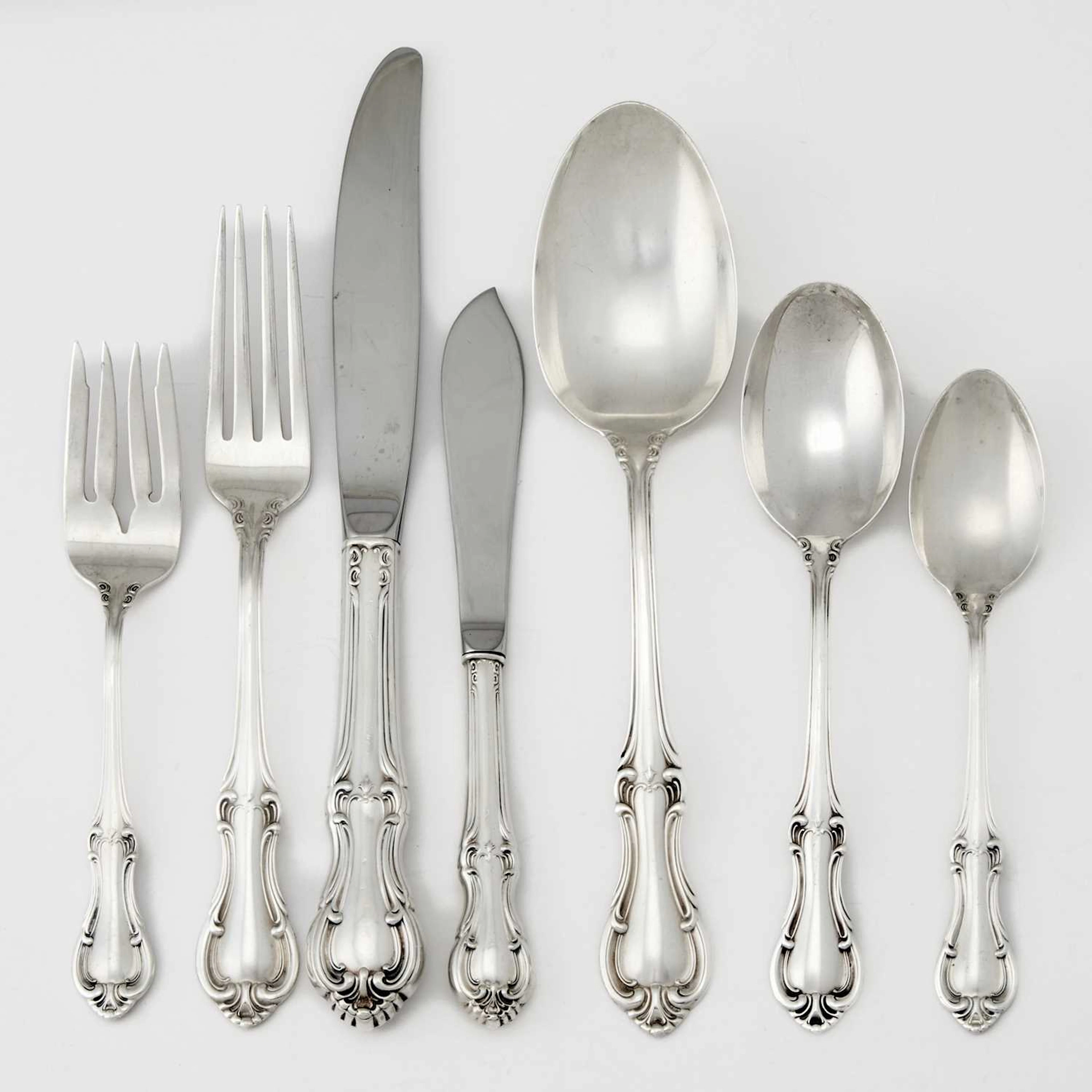 International Sterling Silver "Joan of Arc" Pattern Part Flatware Service