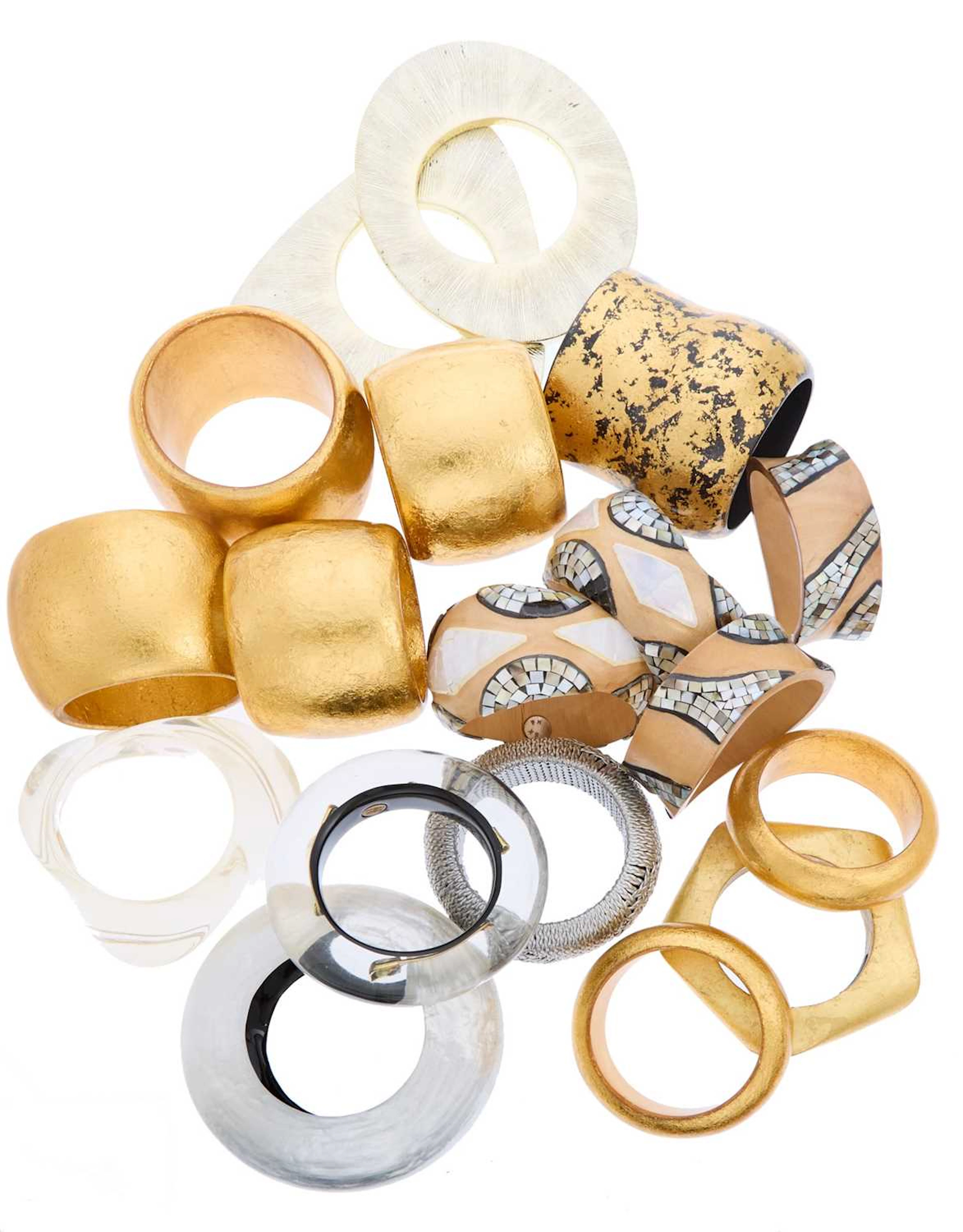 Group of Gold and Silver-Tone Bangle Bracelets