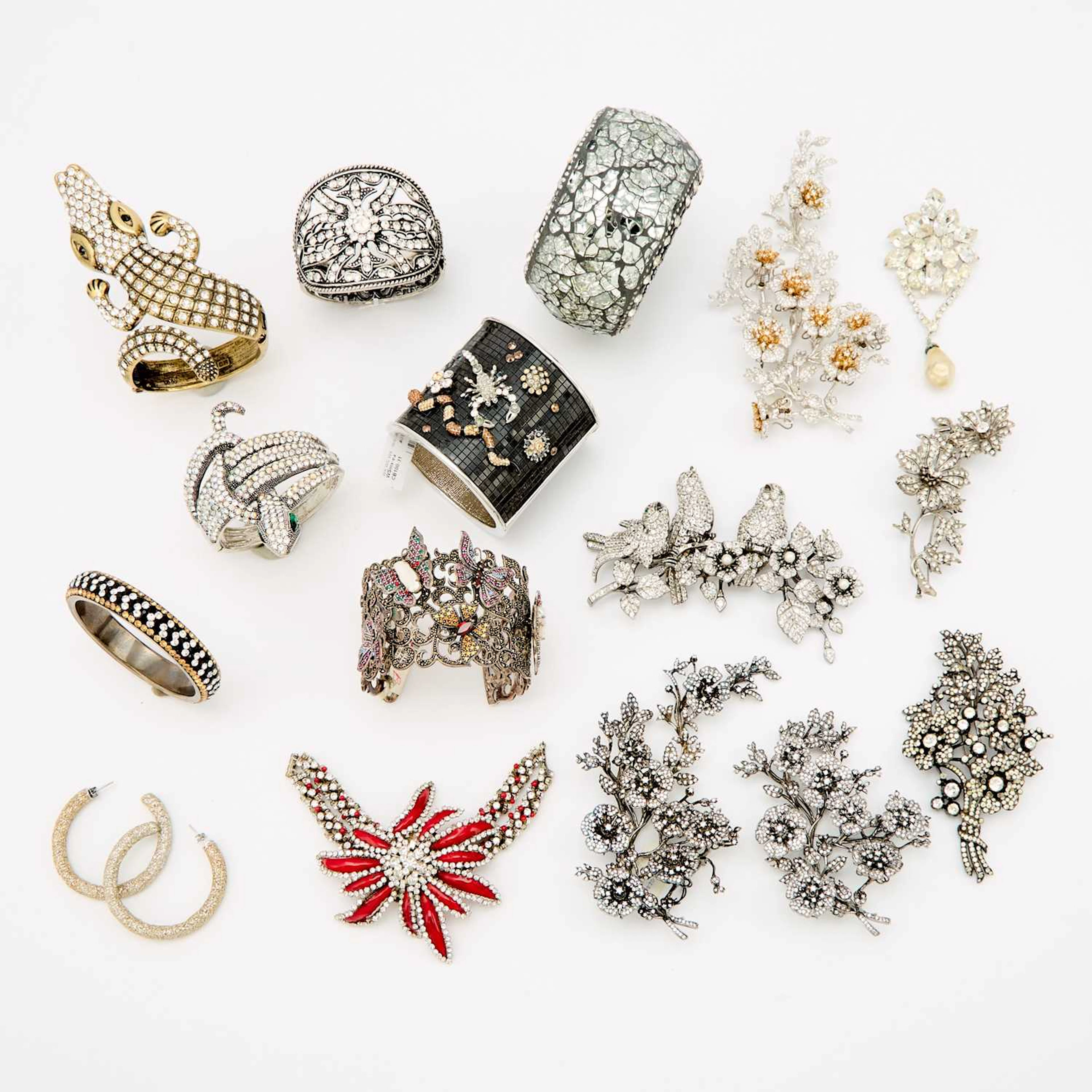Group of Rhinestone Costume Jewelry
