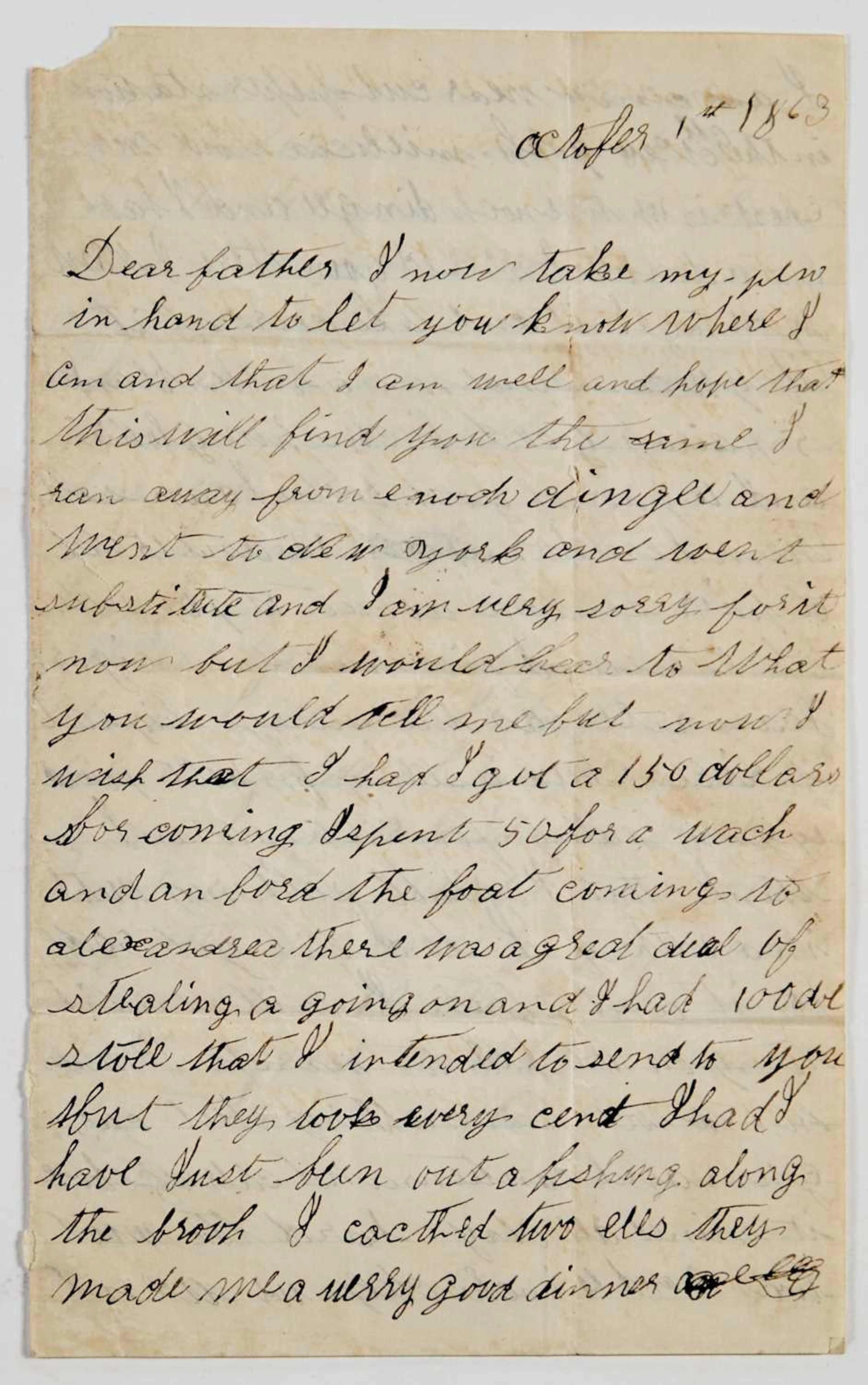 An evocative letter written by a 15-year-old boy to his father about