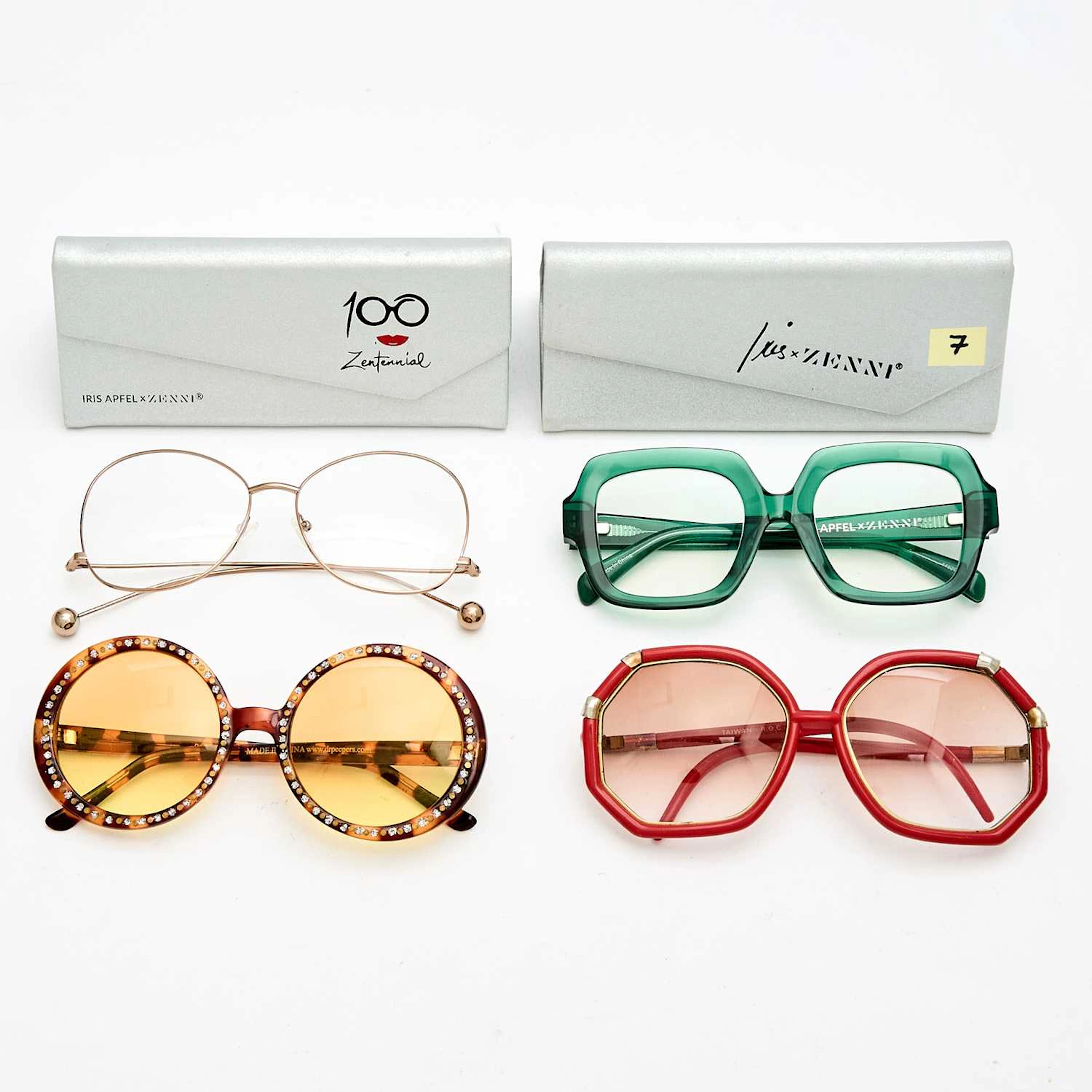 Group of Four Multicolor Eyeglass Frames