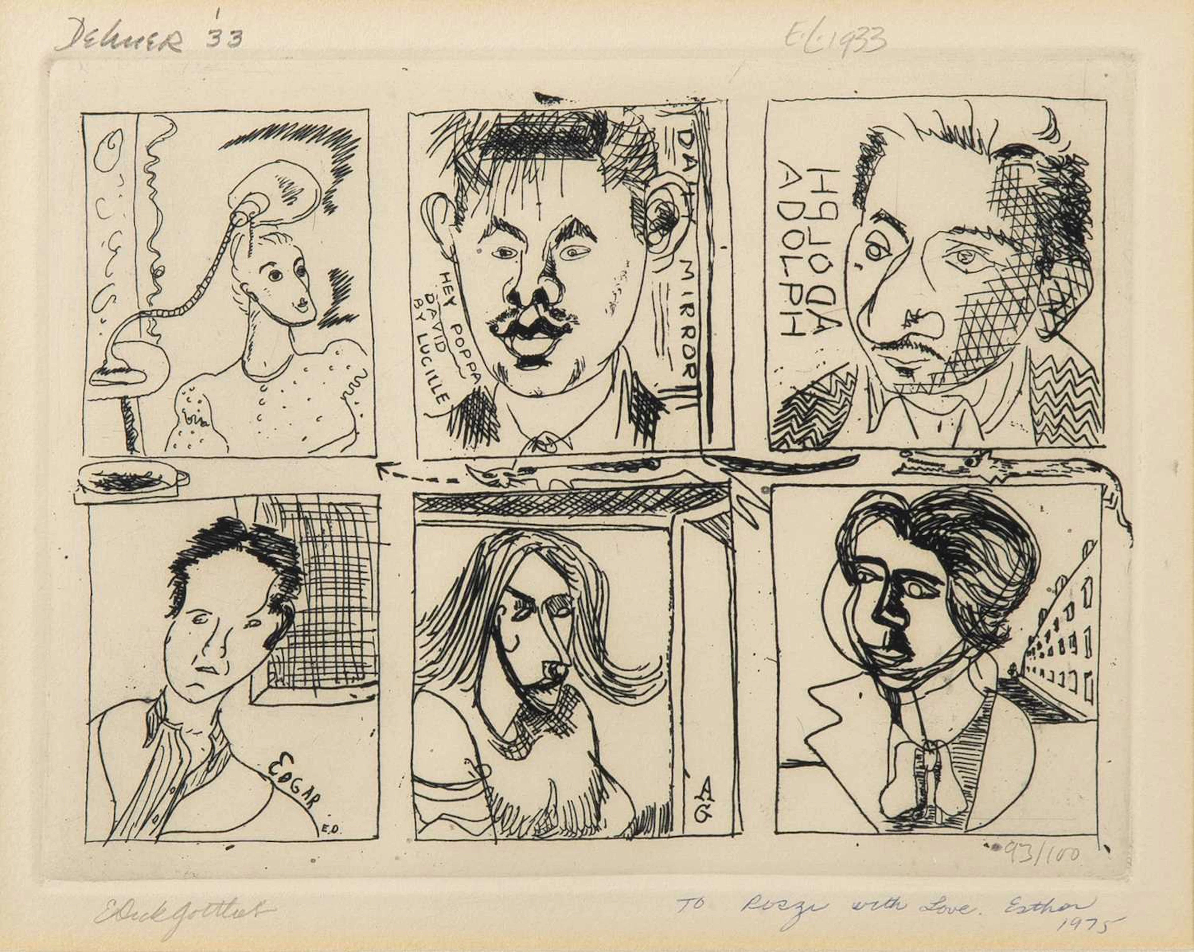 Dorothy Dehner, Lucille Corcos, Adolph Gottlieb, Esther Gottlieb