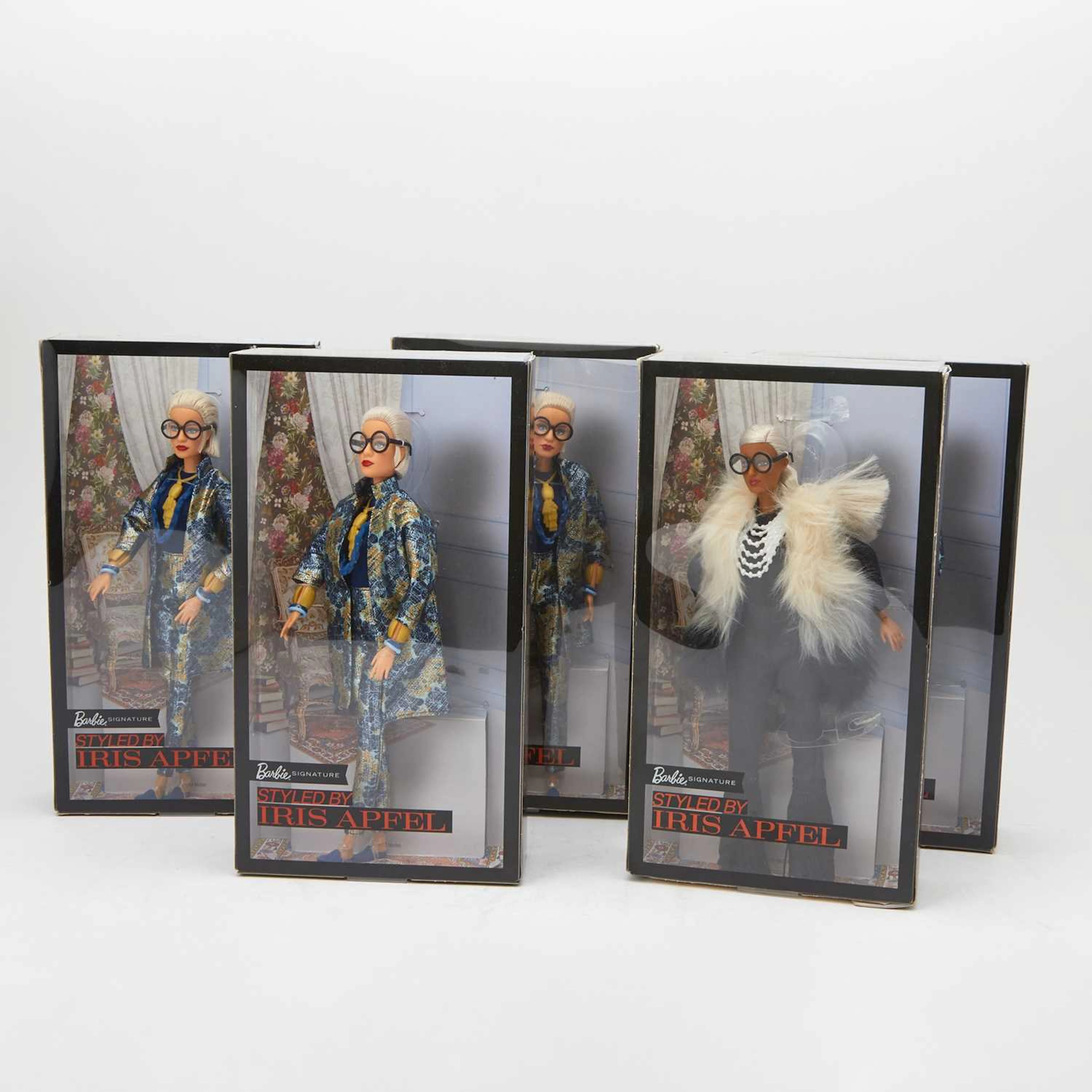 Group of Five Styled By Iris Apfel Barbies