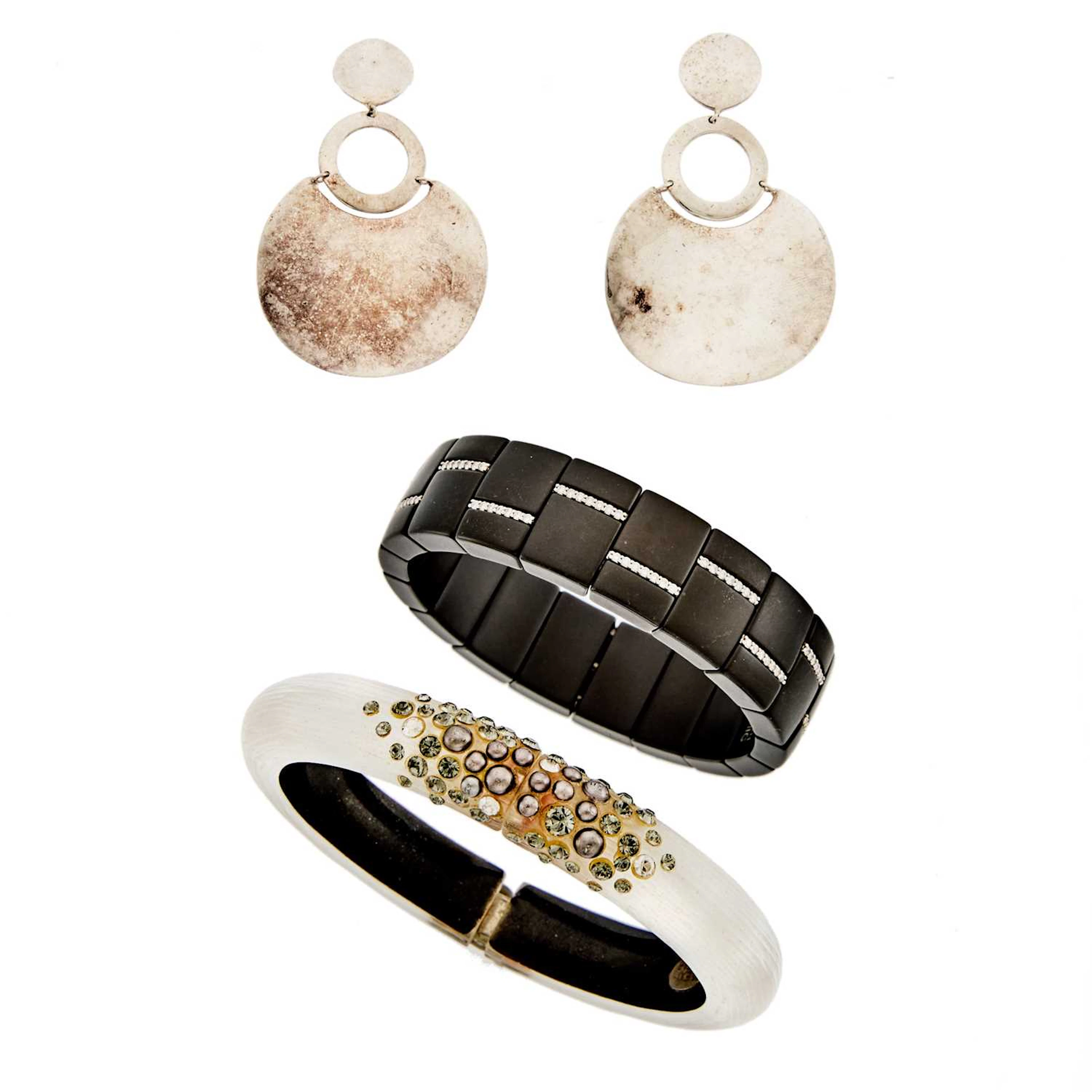 Alexis Bittar Bangle Bracelet, Ippolita Pair of Silver Pendant-Earrings
