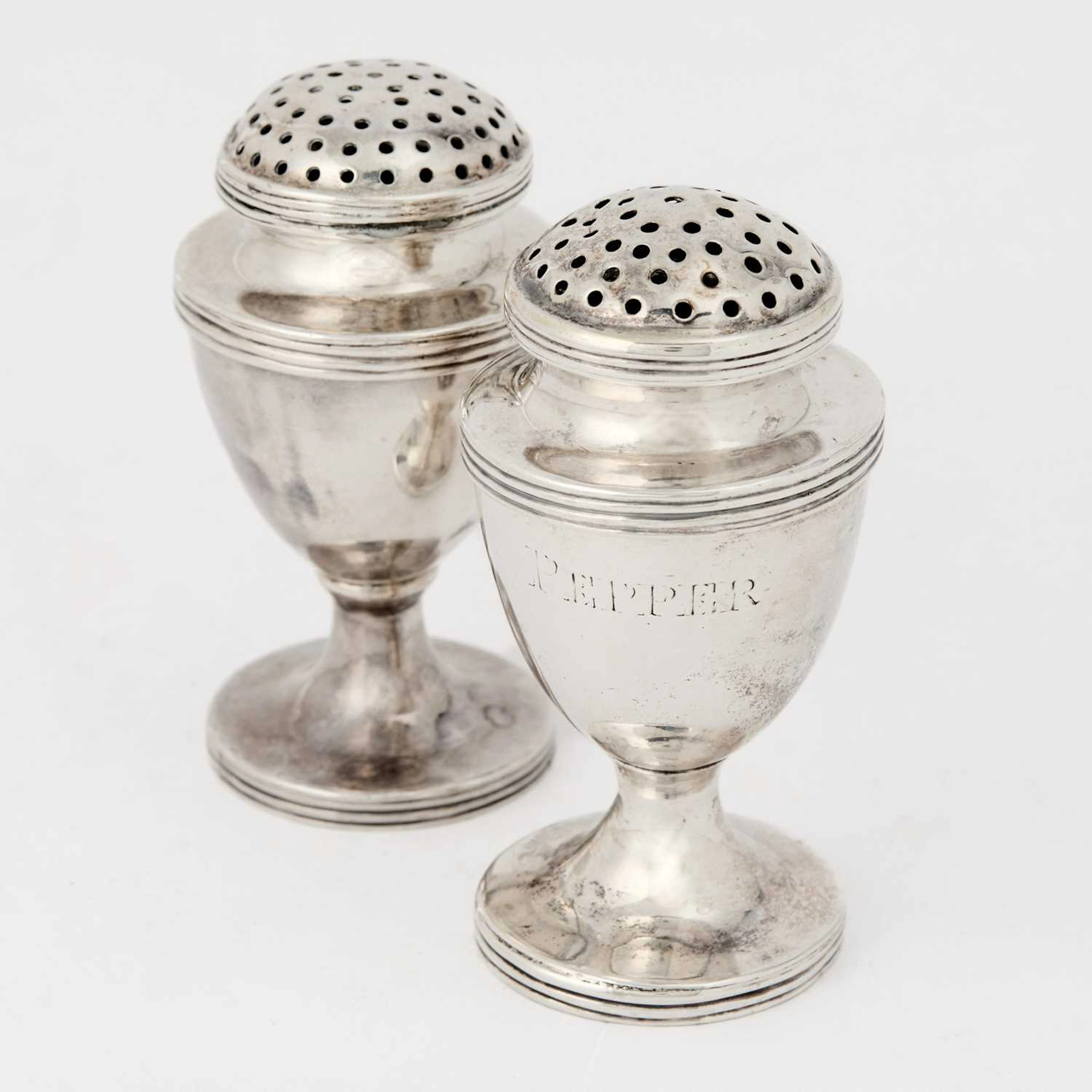 Pair of Indian Colonial Silver Salt and Pepper Casters