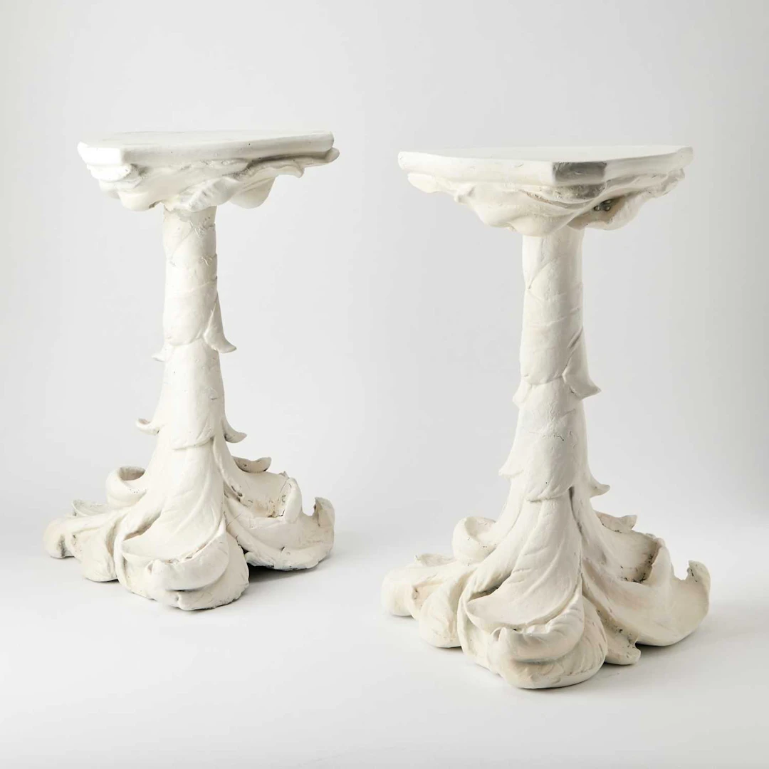Two Serge Roche Style Palm Tree Side Tables