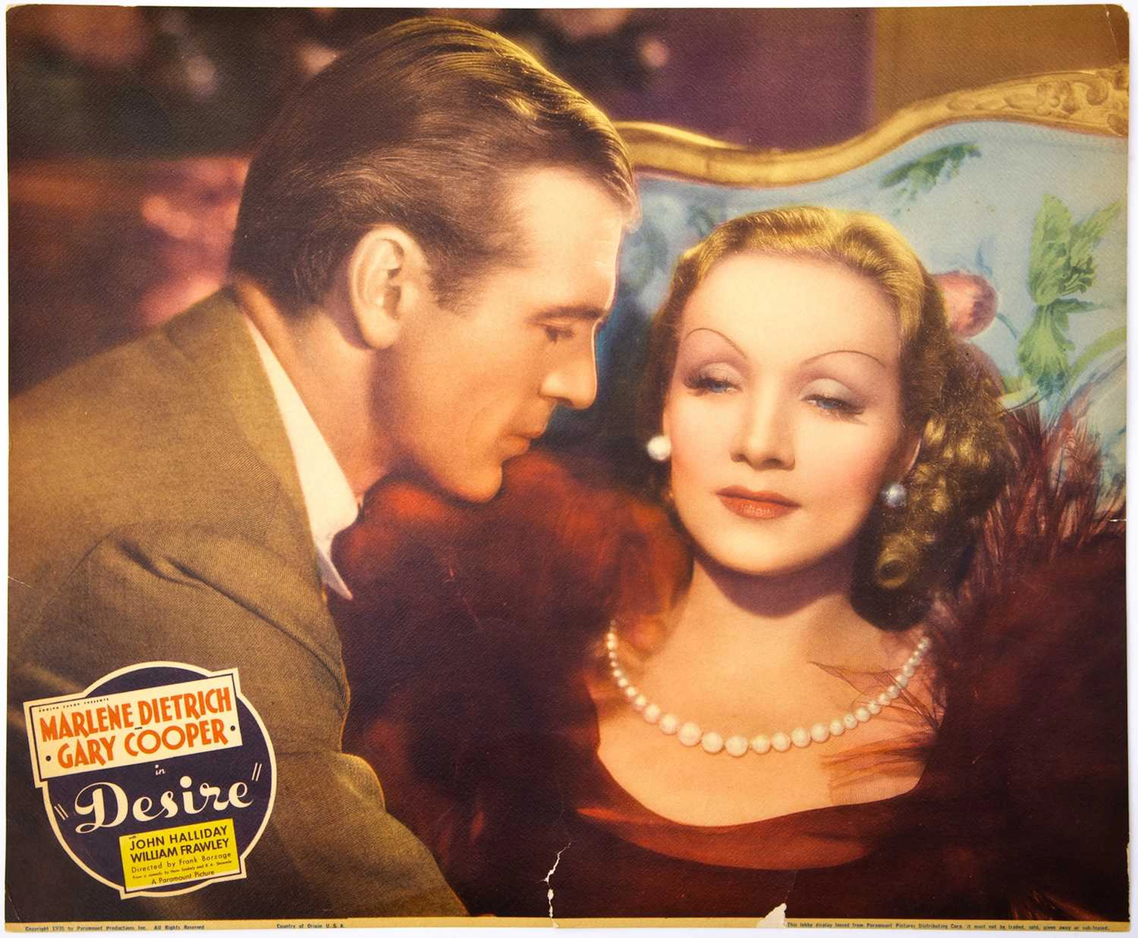 Marlene Dietrich and Gary Cooper in Desire