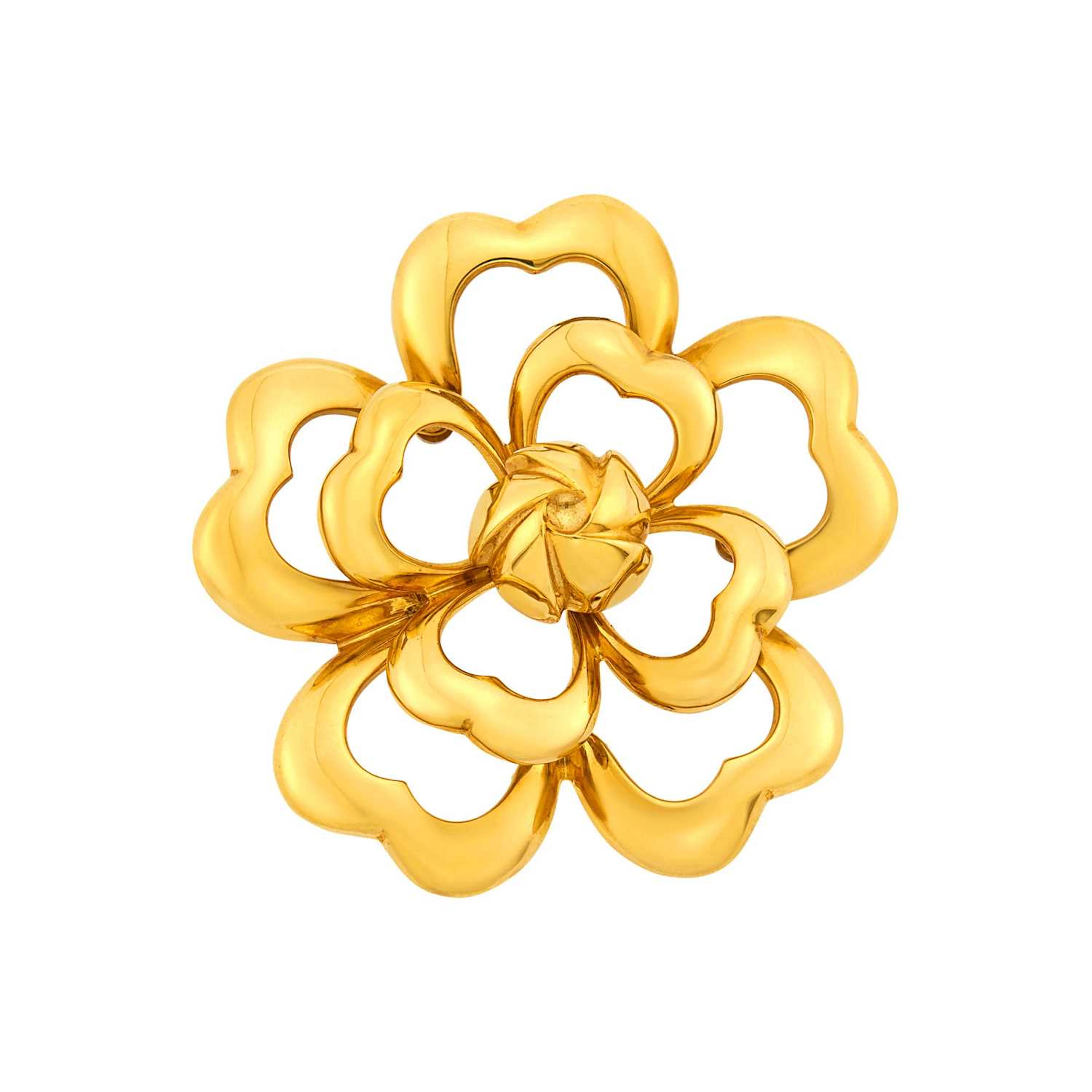 Chanel Gold 'Camélia' Clip-Brooch, France