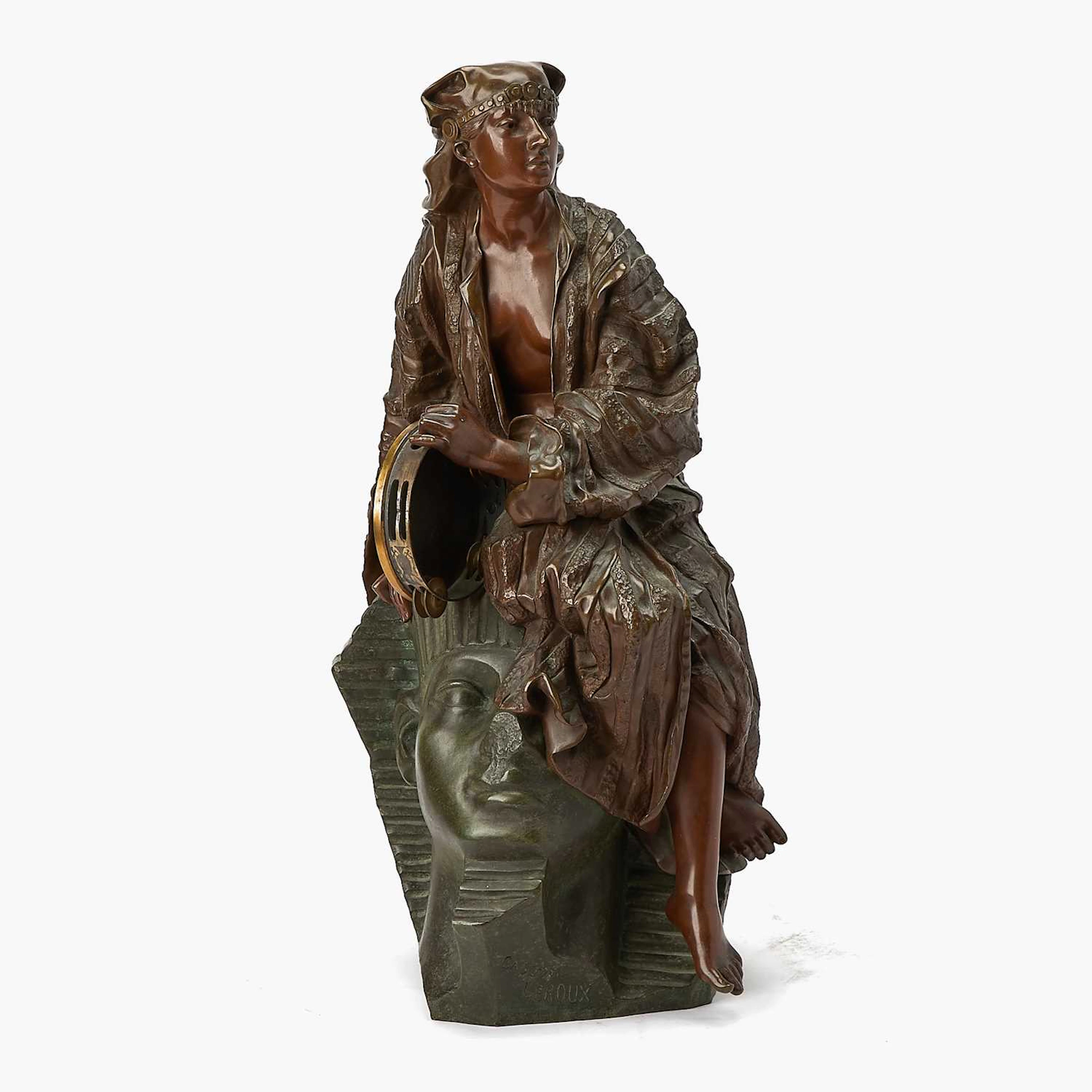 French Parcel-Gilt and Patinated Bronze Figure of "Aida"