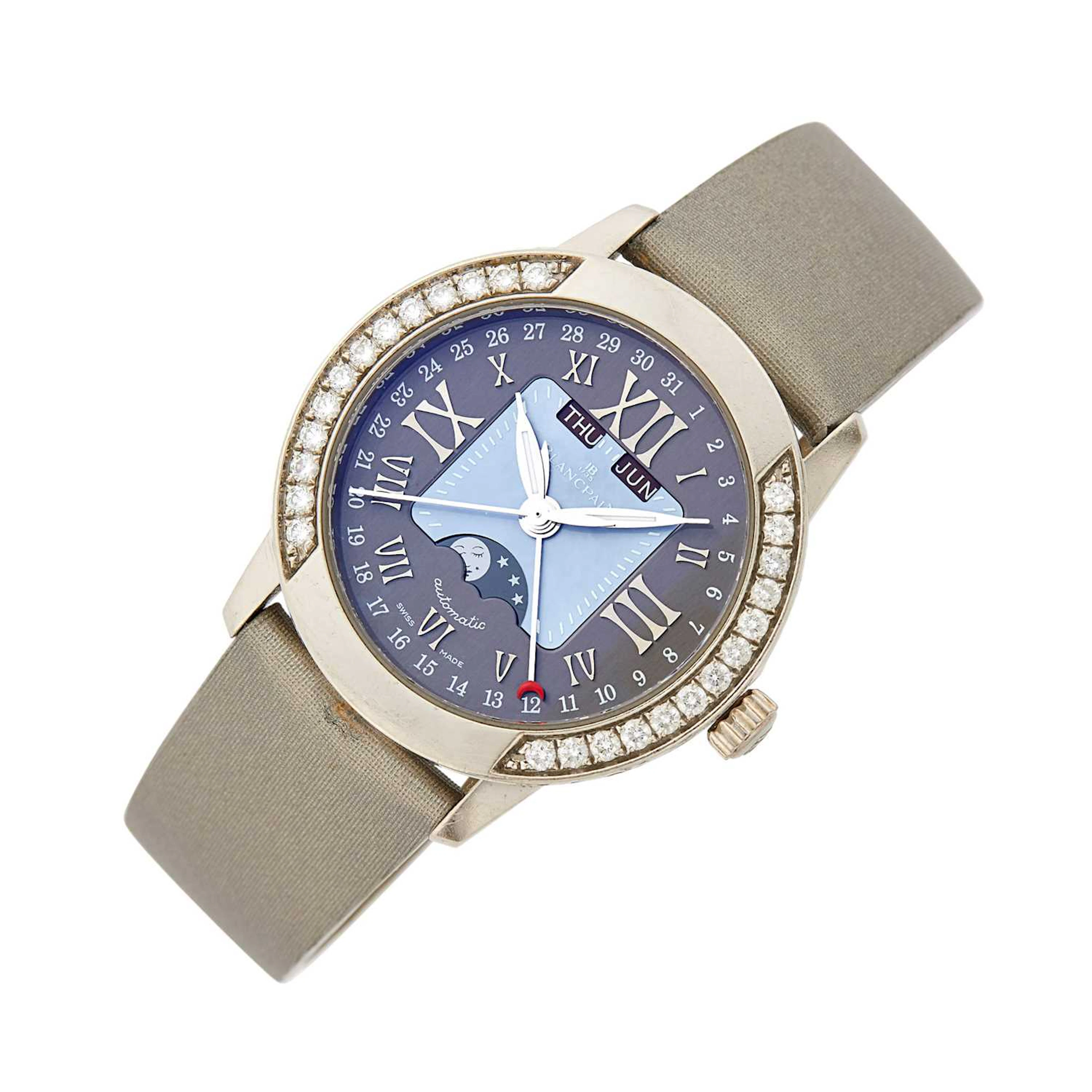 Blancpain White Gold and Diamond 'Villert Complete Calendar Moonphase'