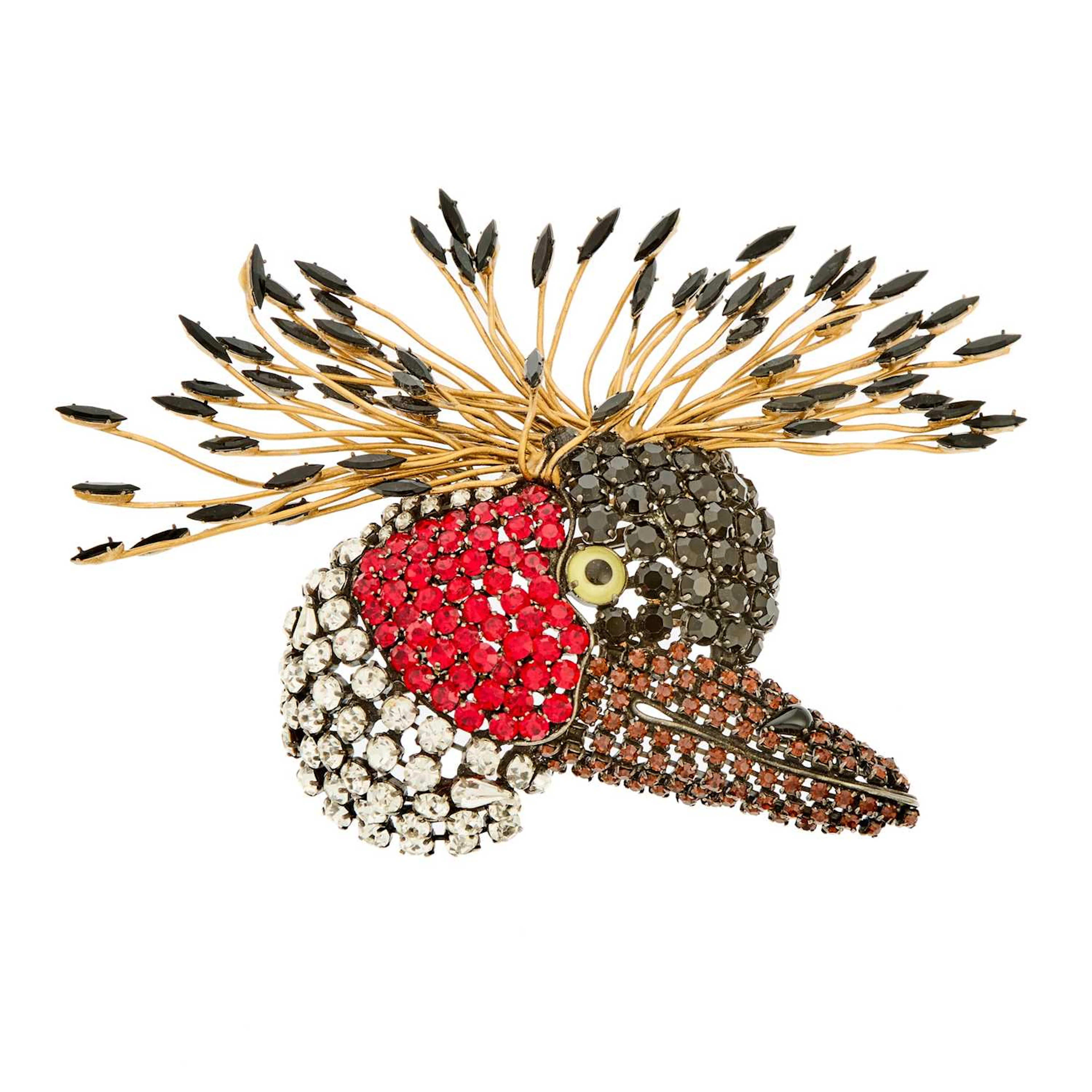 Hanna Bernhard Paris Egret Rhinestone Brooch
