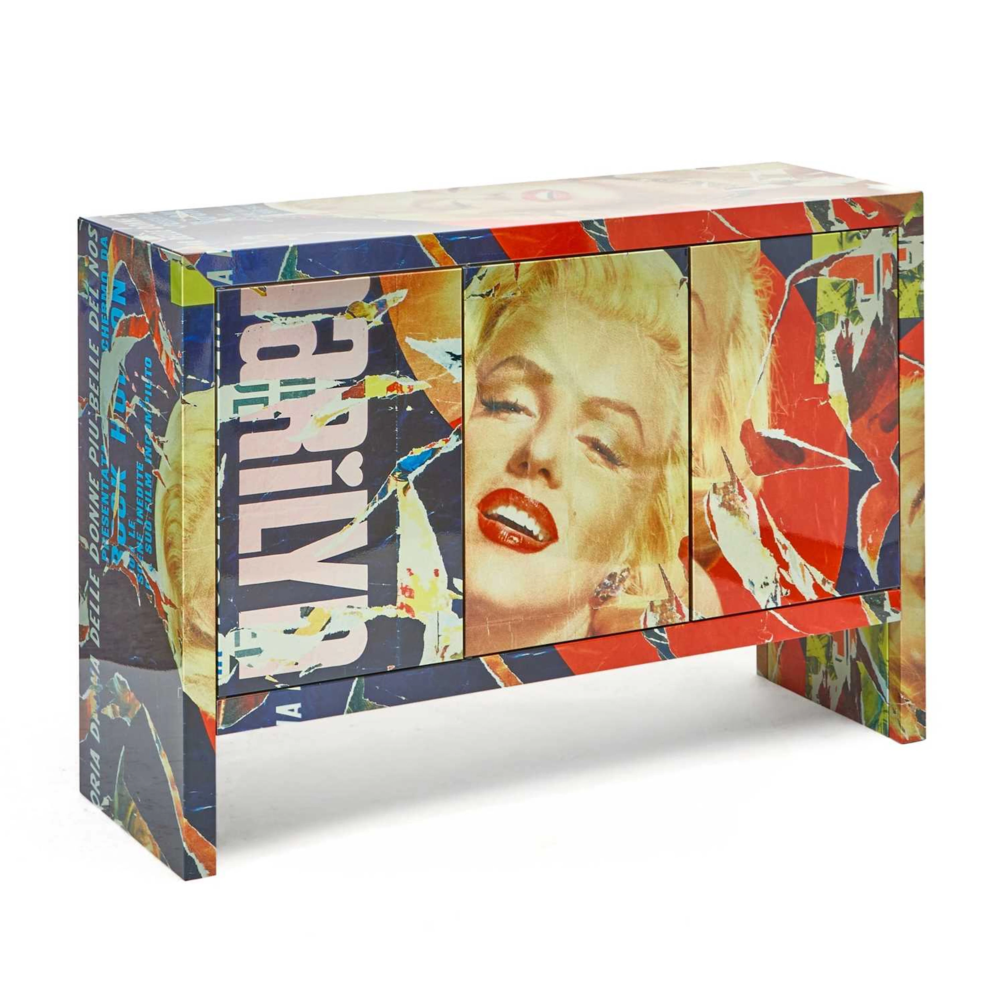 Mimmo Rotella and Marco Ferreri Lithographic Transfer Printed Steel