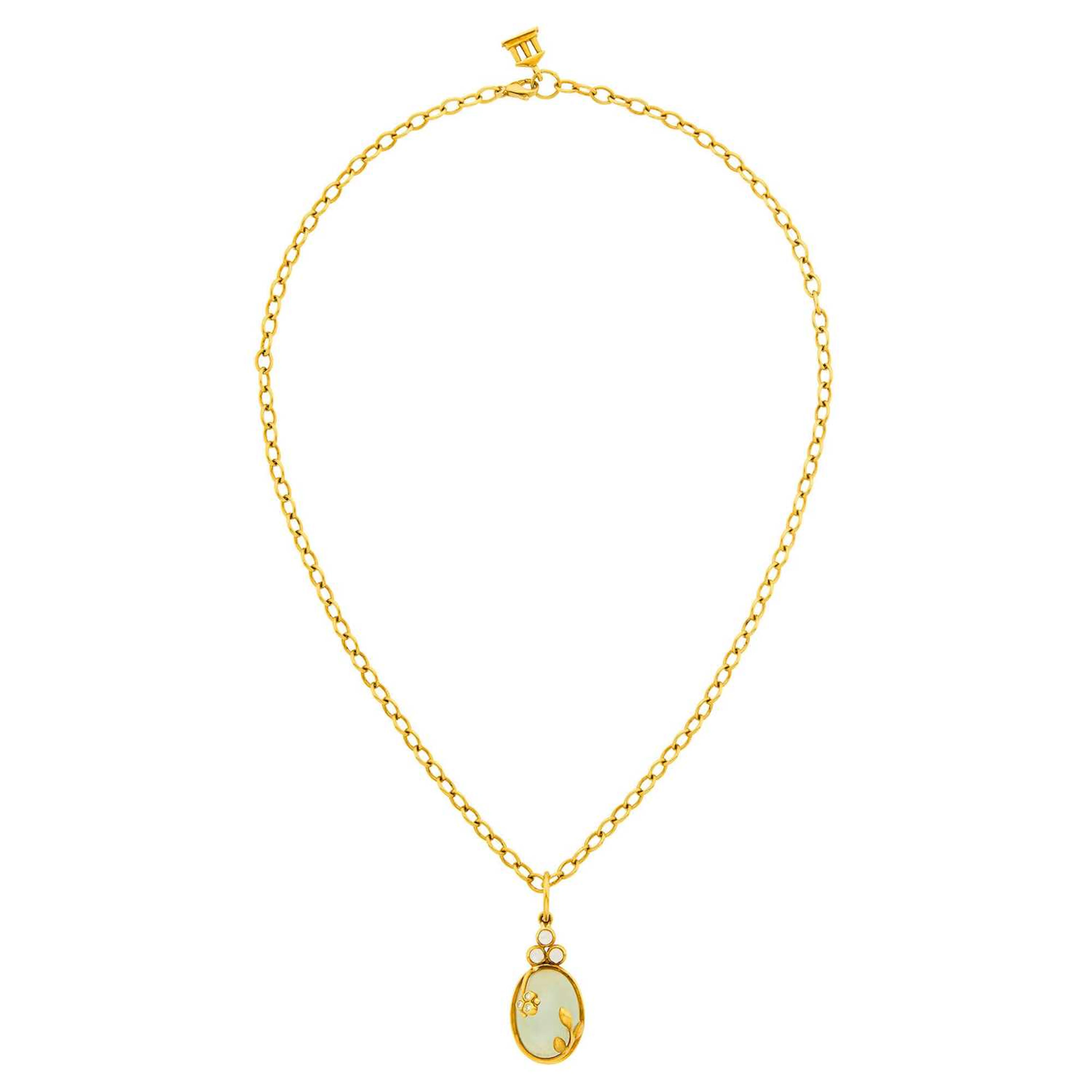 Temple St. Clair Gold, Moonstone and Diamond Pendant-Necklace