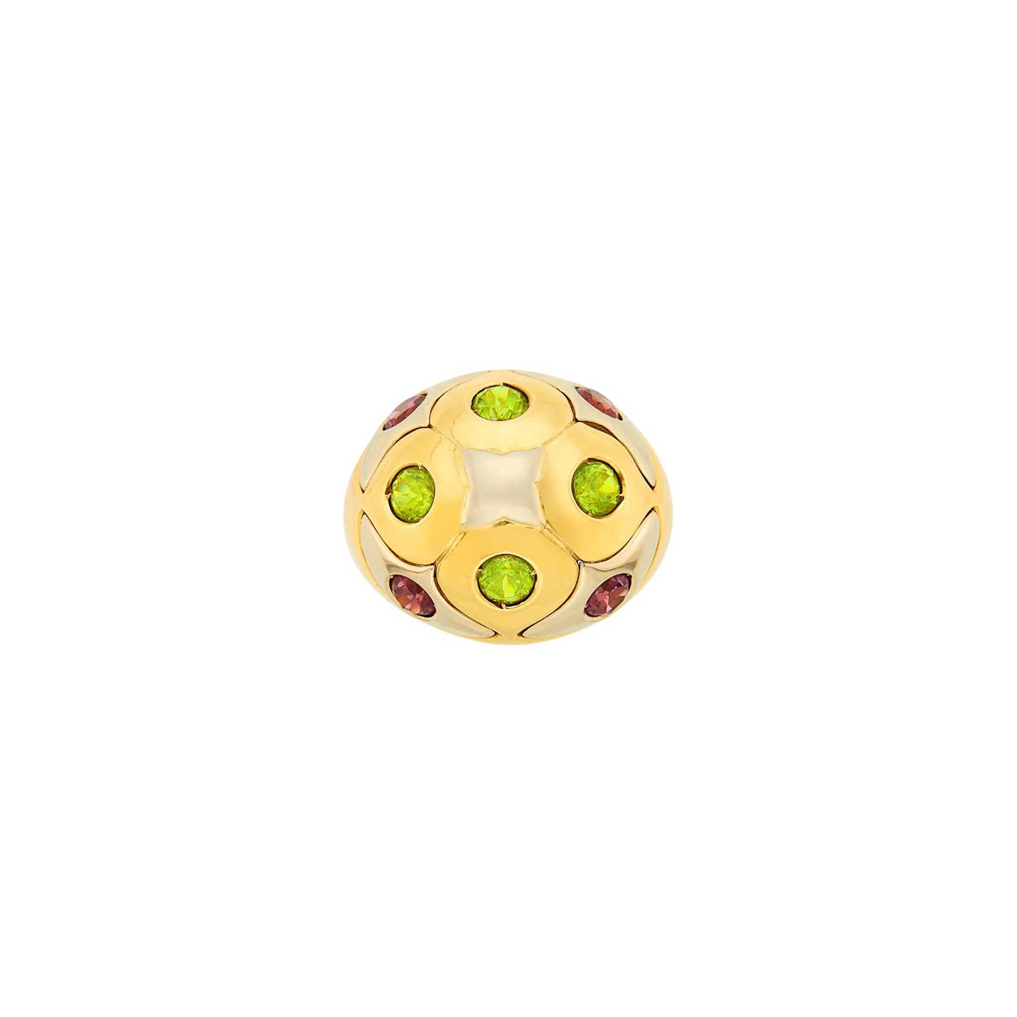 Bulgari Two-Color Gold and Gem-Set 'Roma Bombé' Ring
