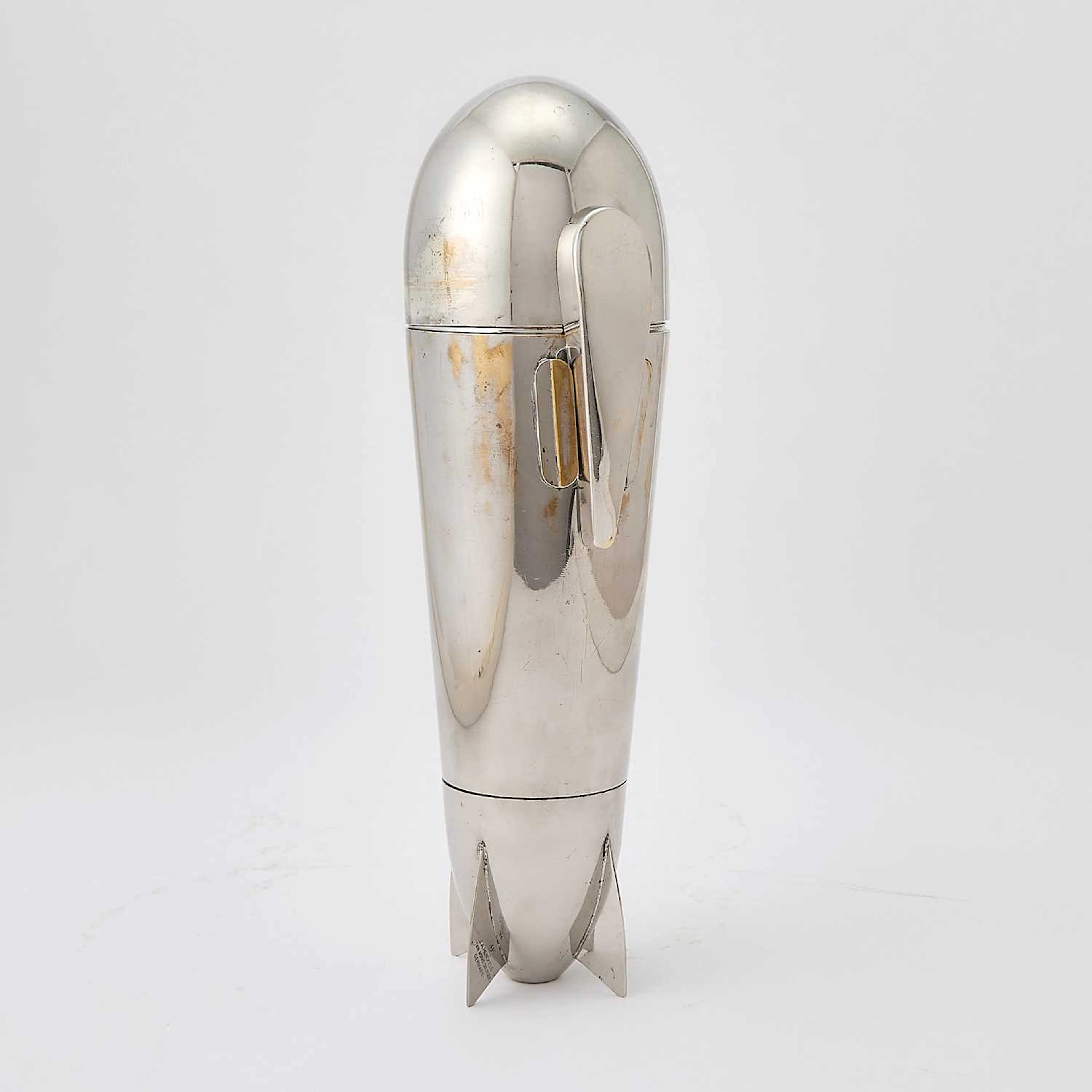 Novelty German Silver Plated Zeppelin Form Cocktail Shaker
