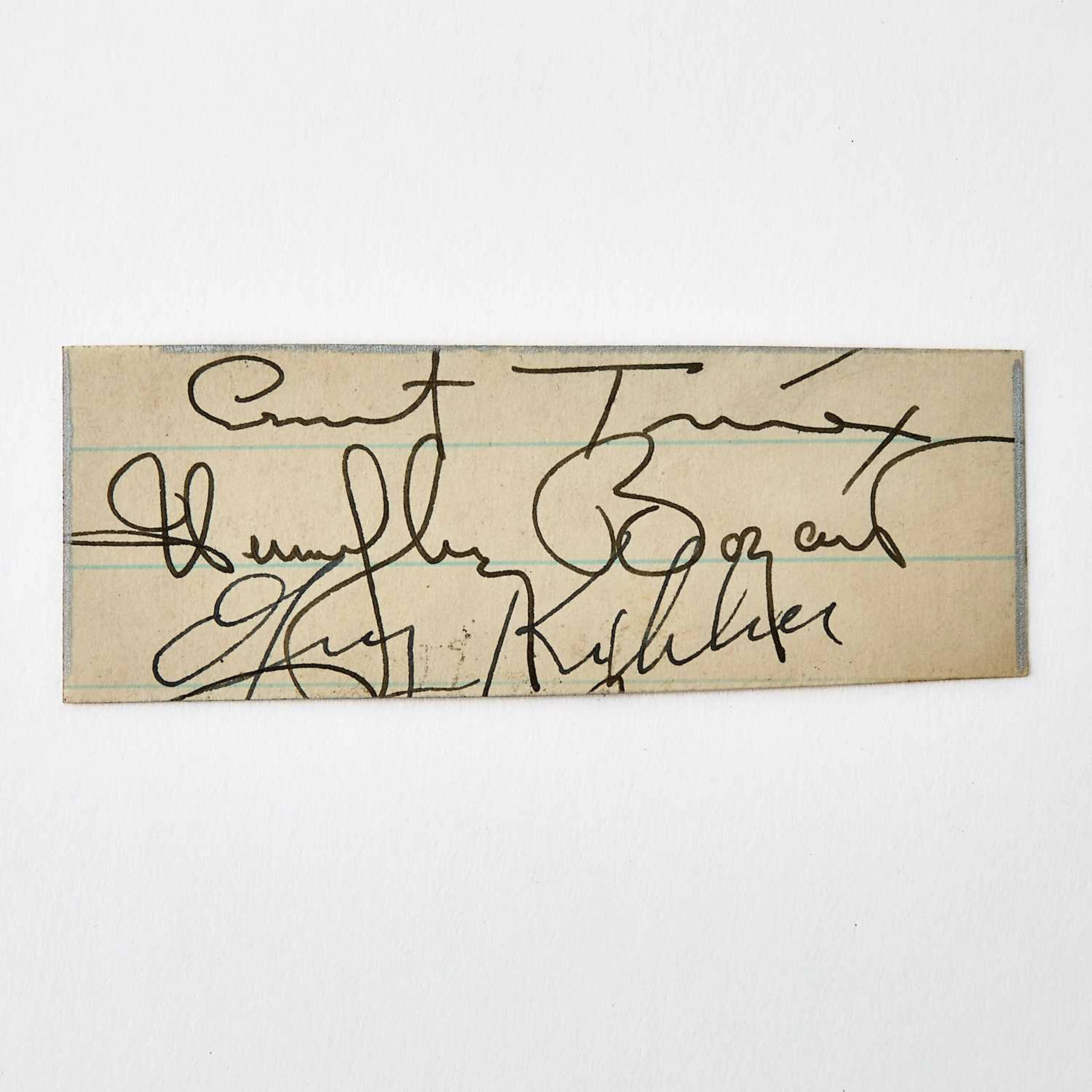 Humphrey Bogart clipped signature