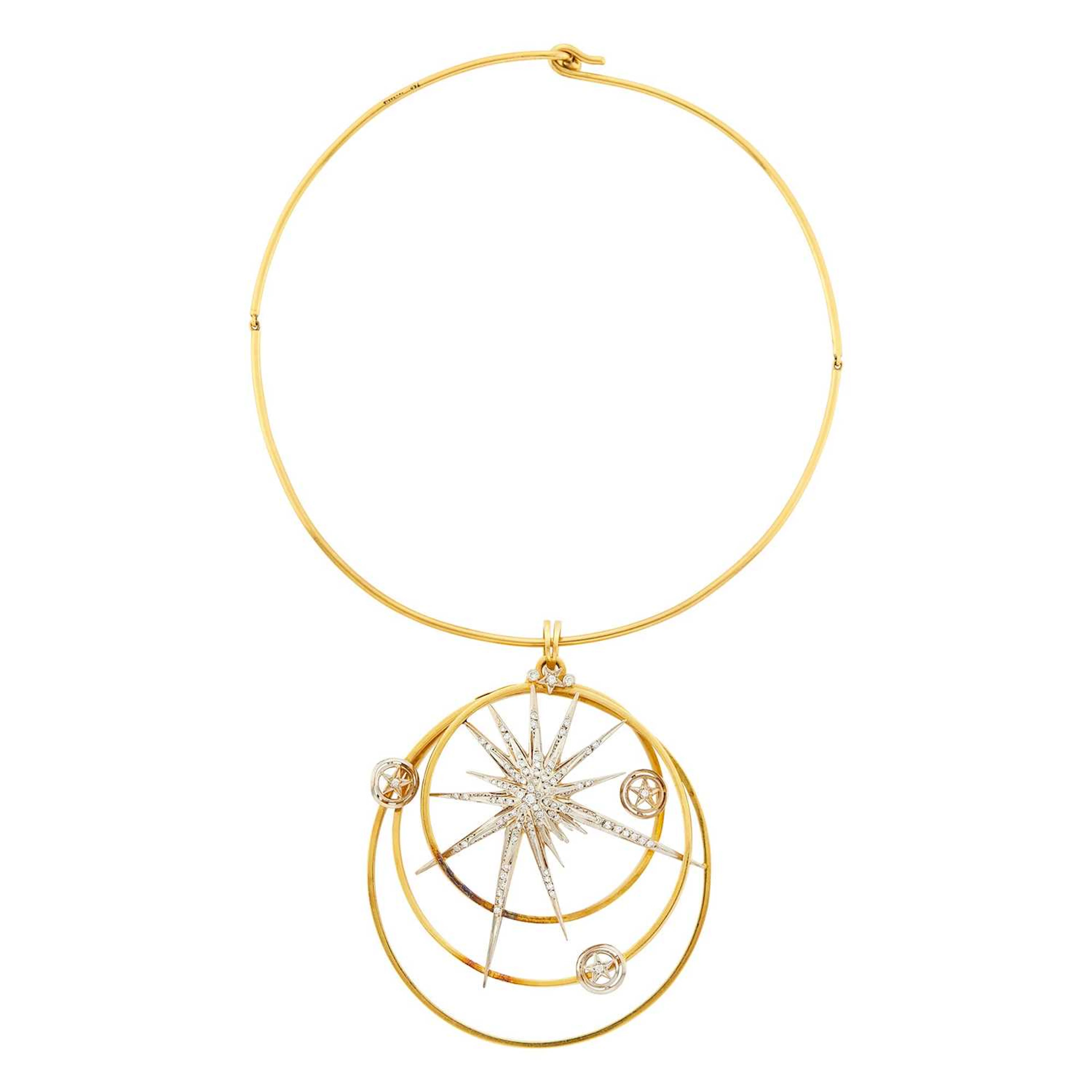 Vourakis Gold Torque Necklace with Ilias Lalaounis Two-Color Gold