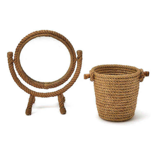 Adrien Audoux + Frida Minet 'Braided Rope' Table Mirror and Basket