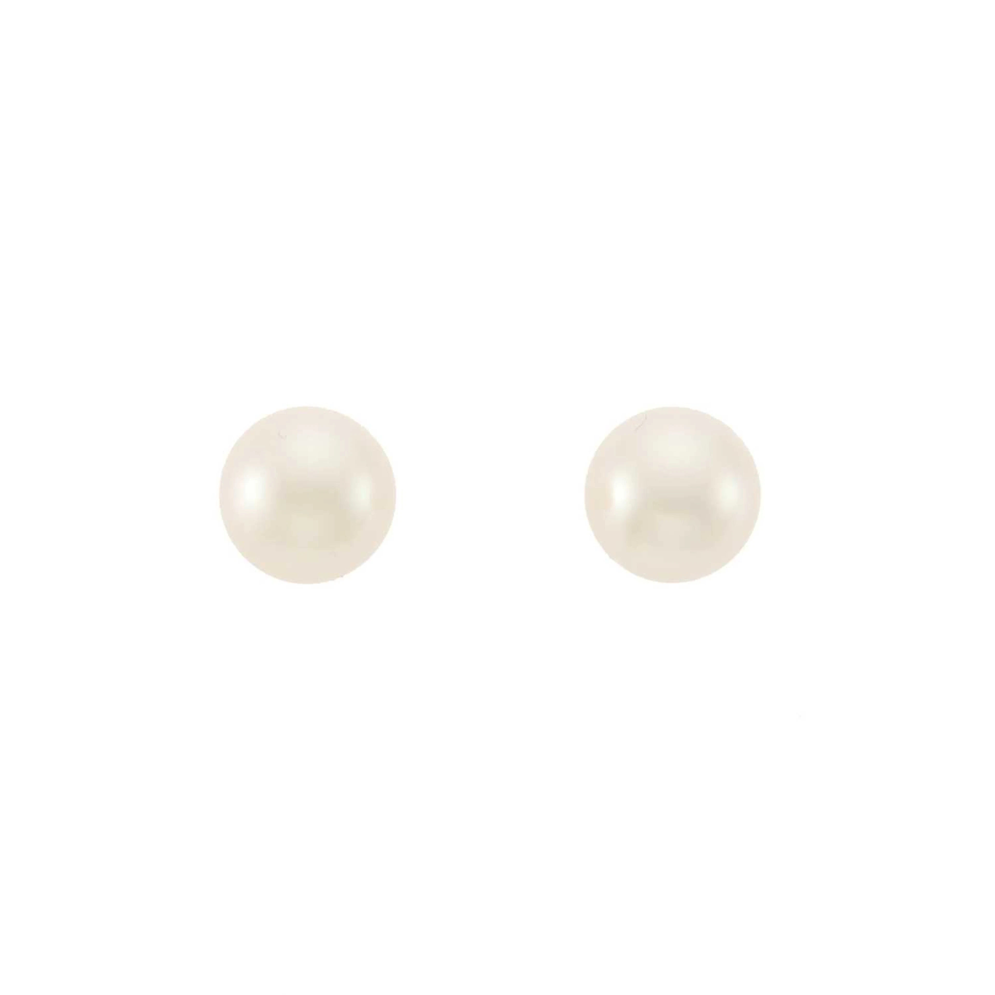 Pair of Palladium and Cultured Pearl Stud Earrings