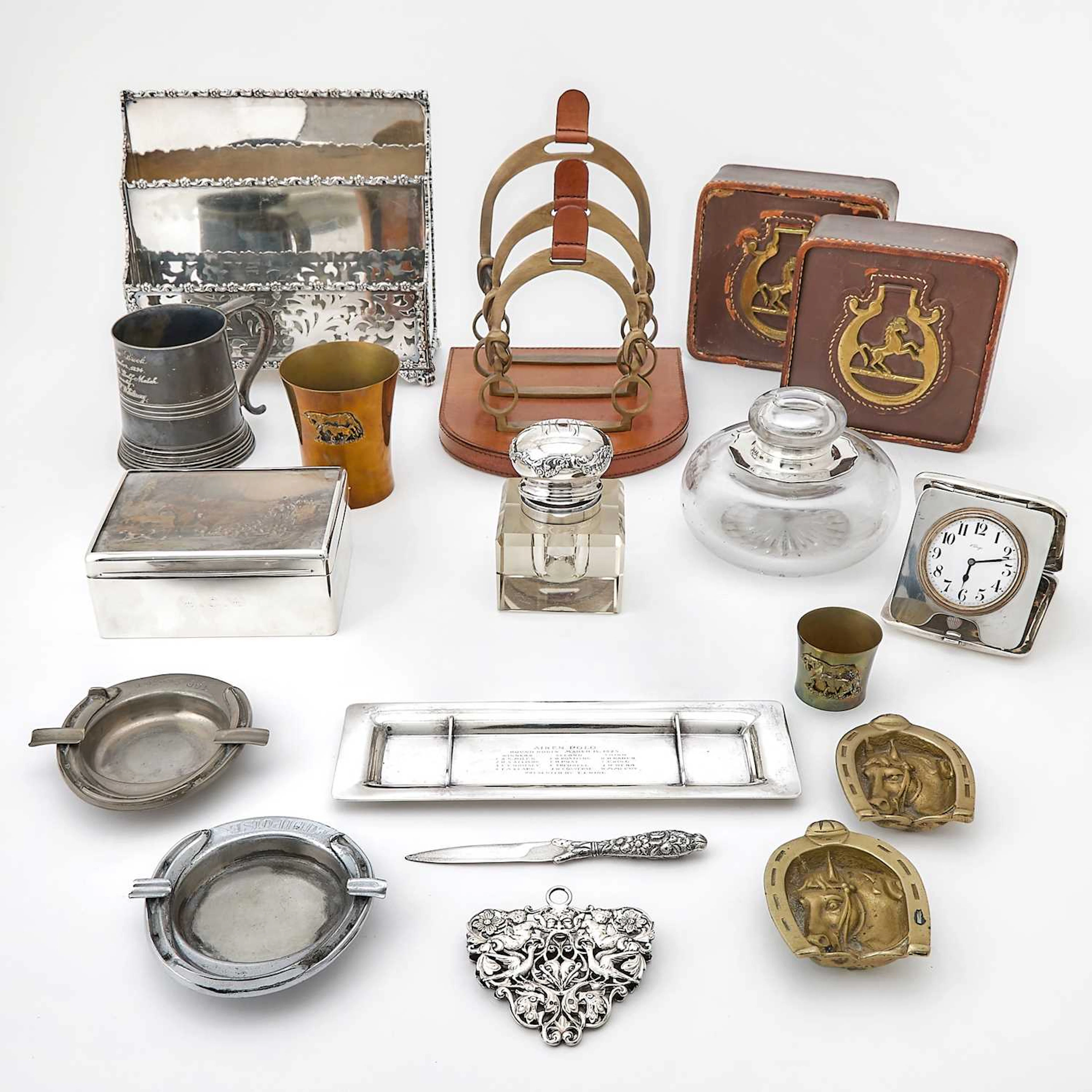 Group of Equestrian Theme and Whitney-Related Desk Items