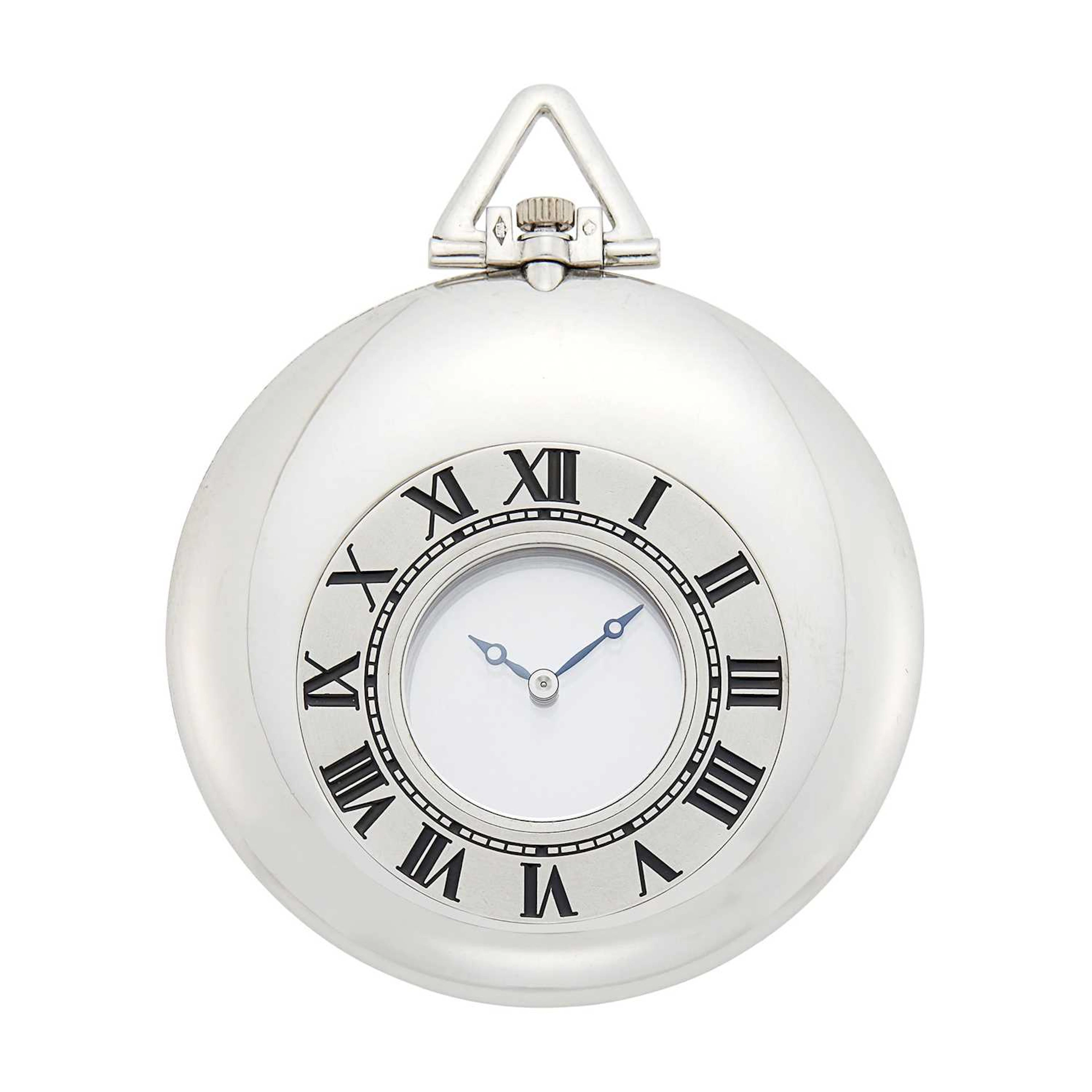 Cartier Platinum Demi-Hunter 'Mystérieuse' Pocket Watch