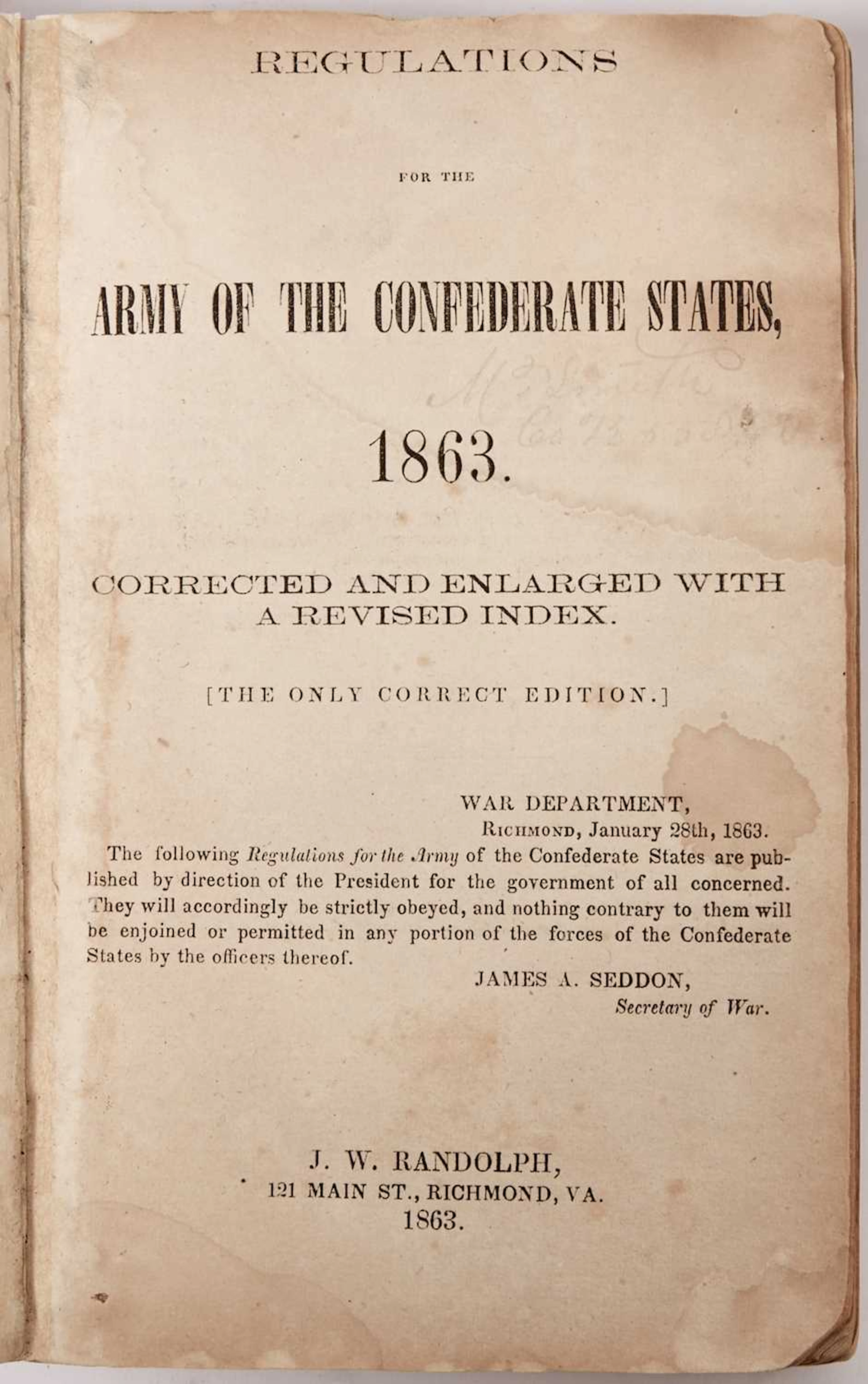 Eight Confederate imprints and a Union autograph album from South