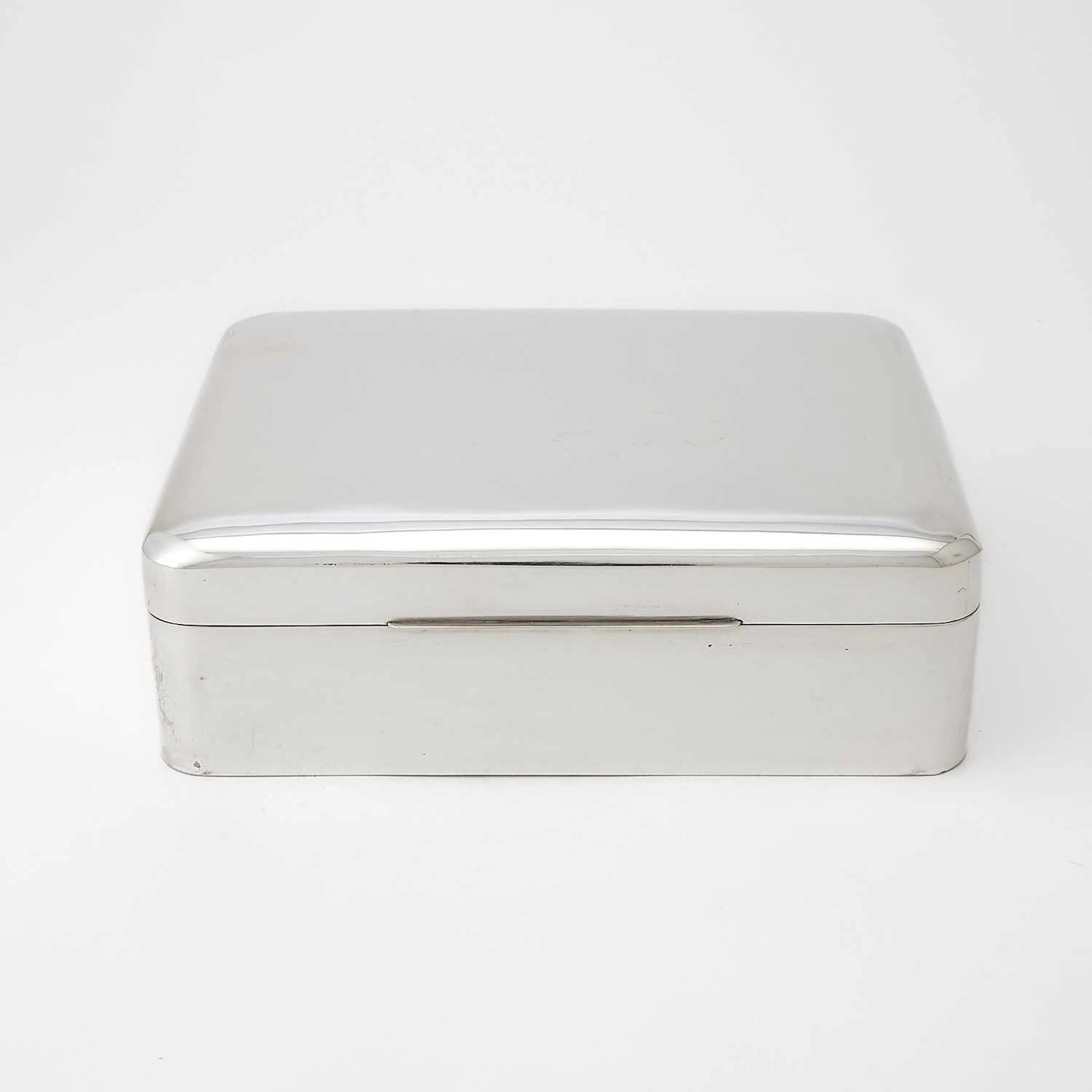 American Sterling Silver Cigar Box Presented to C.V. and Marylou Whitney