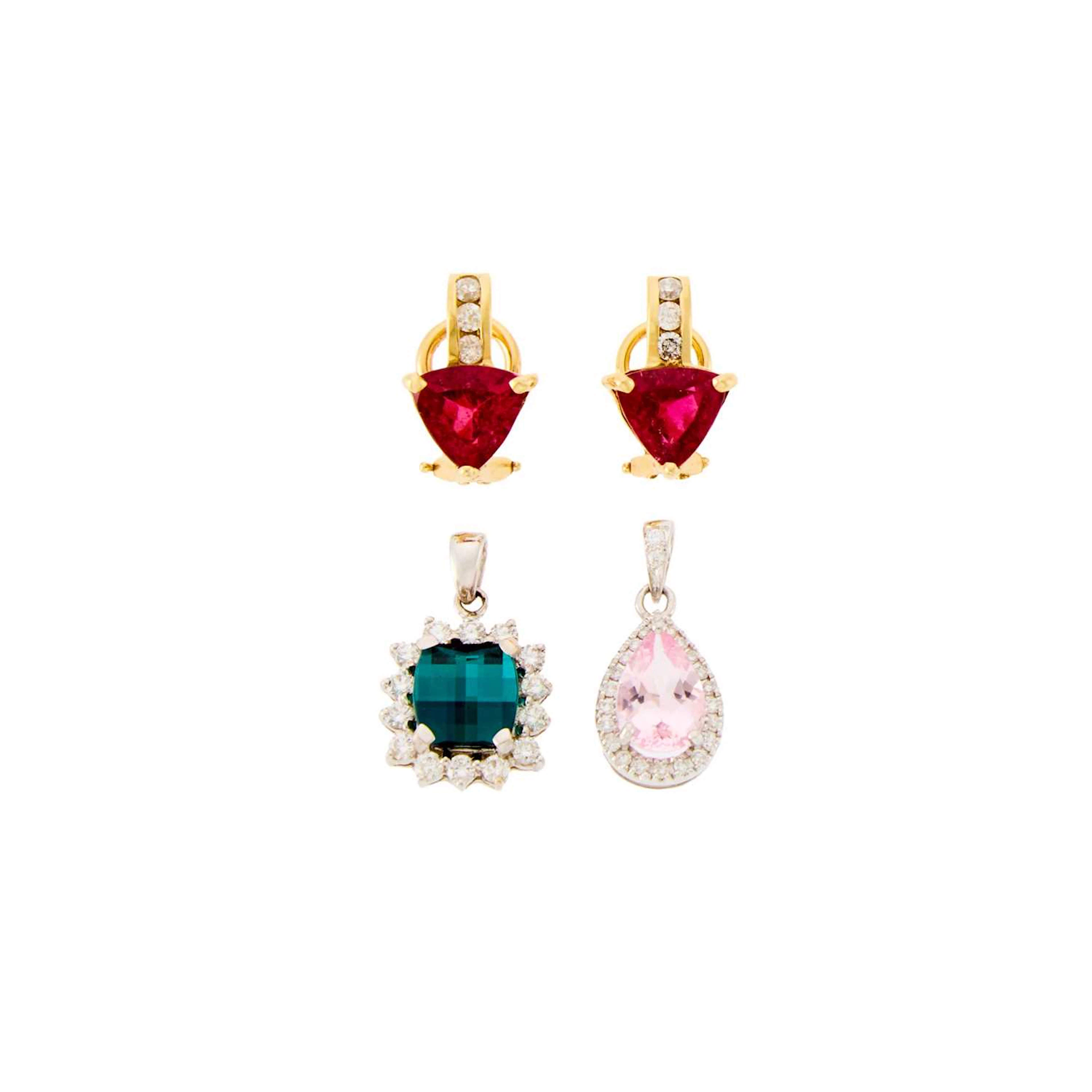 Group of Gold, White Gold and Colored Stone Jewelry