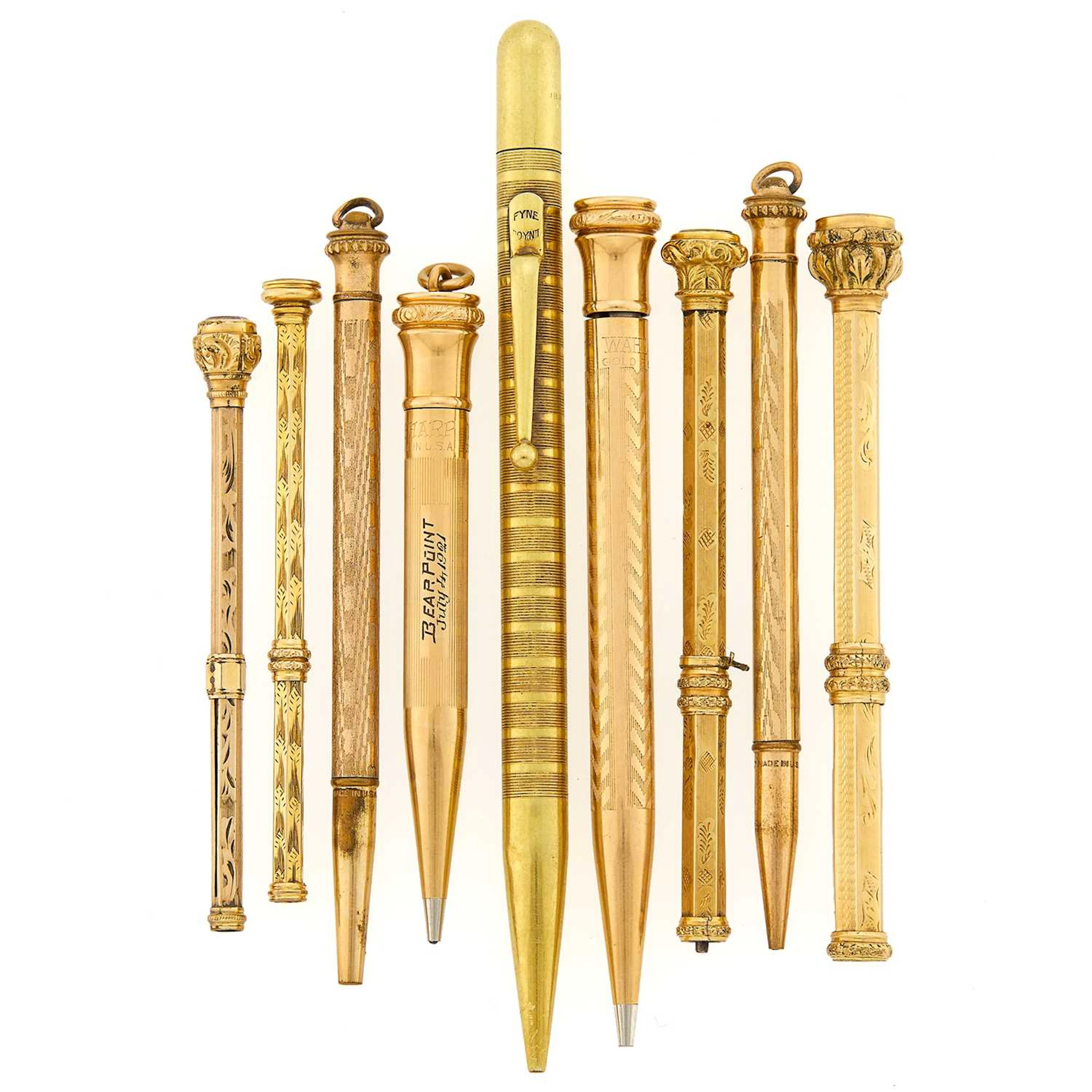 Assorted Group of Nine Antique and Vintage Lead Pencils