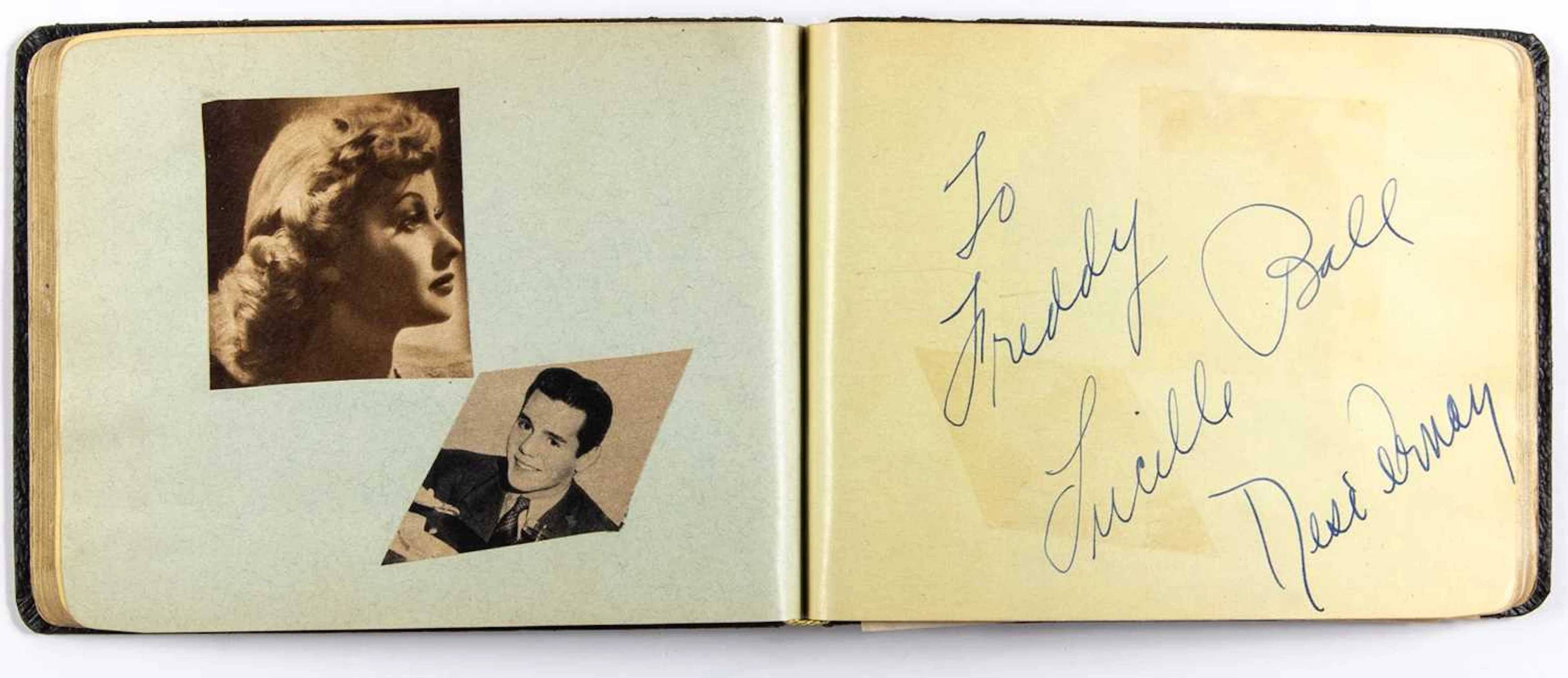 An autograph album with Lucille Ball, Desi Arnaz, Lana Turner, Bert