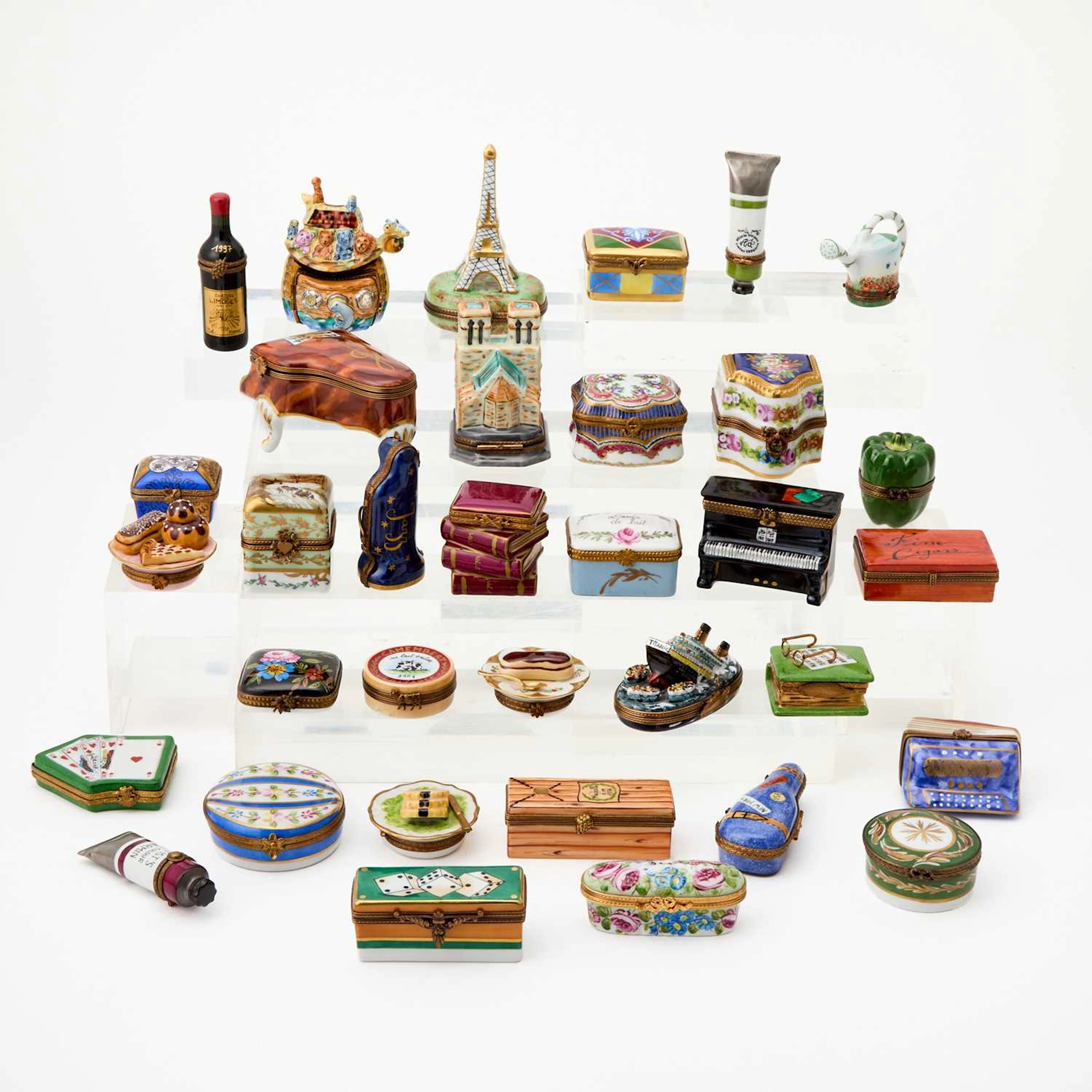 Group of Limoges Porcelain Pill and Trinket Boxes