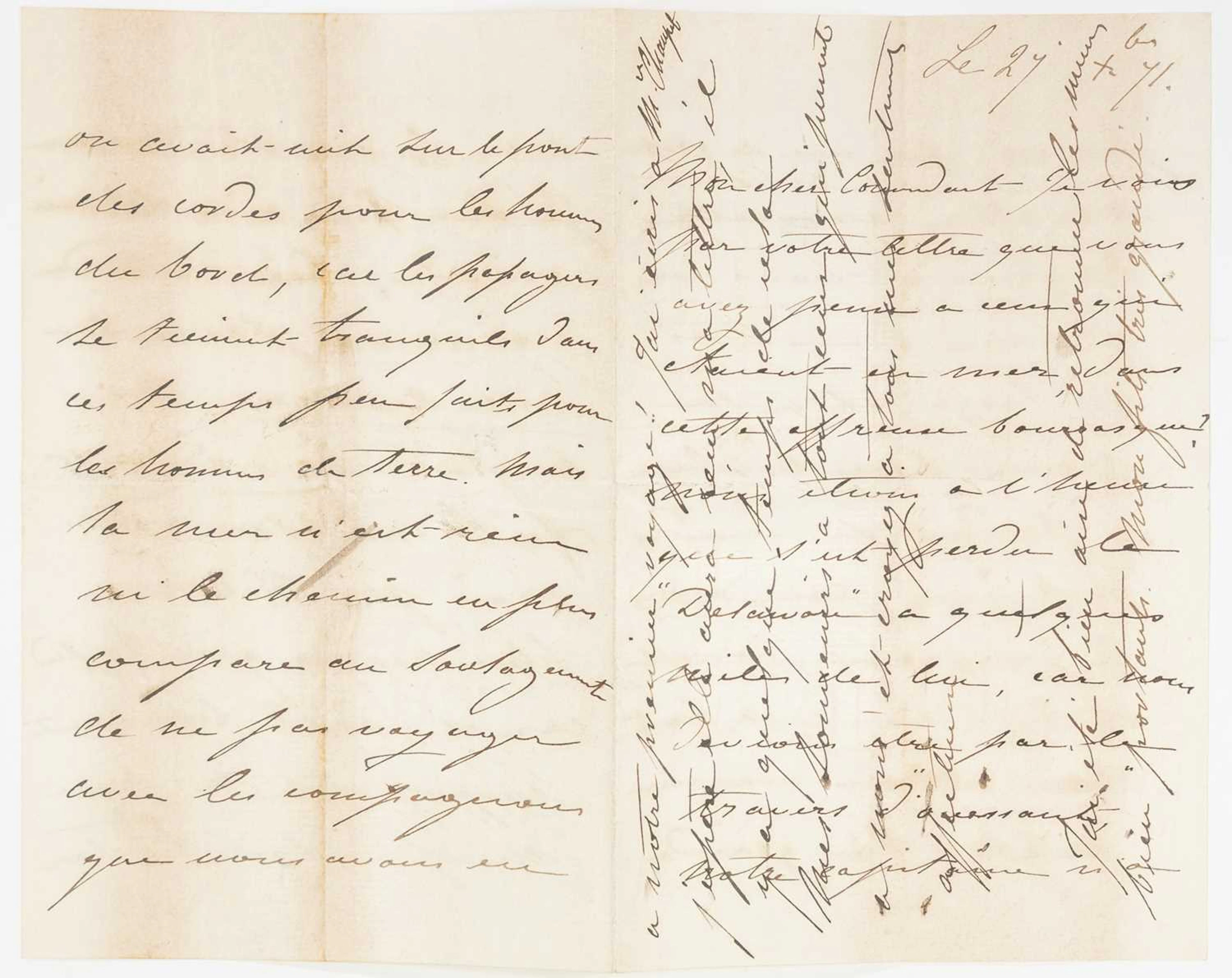 A letter from the exiled Empress Eugenie, written in England soon