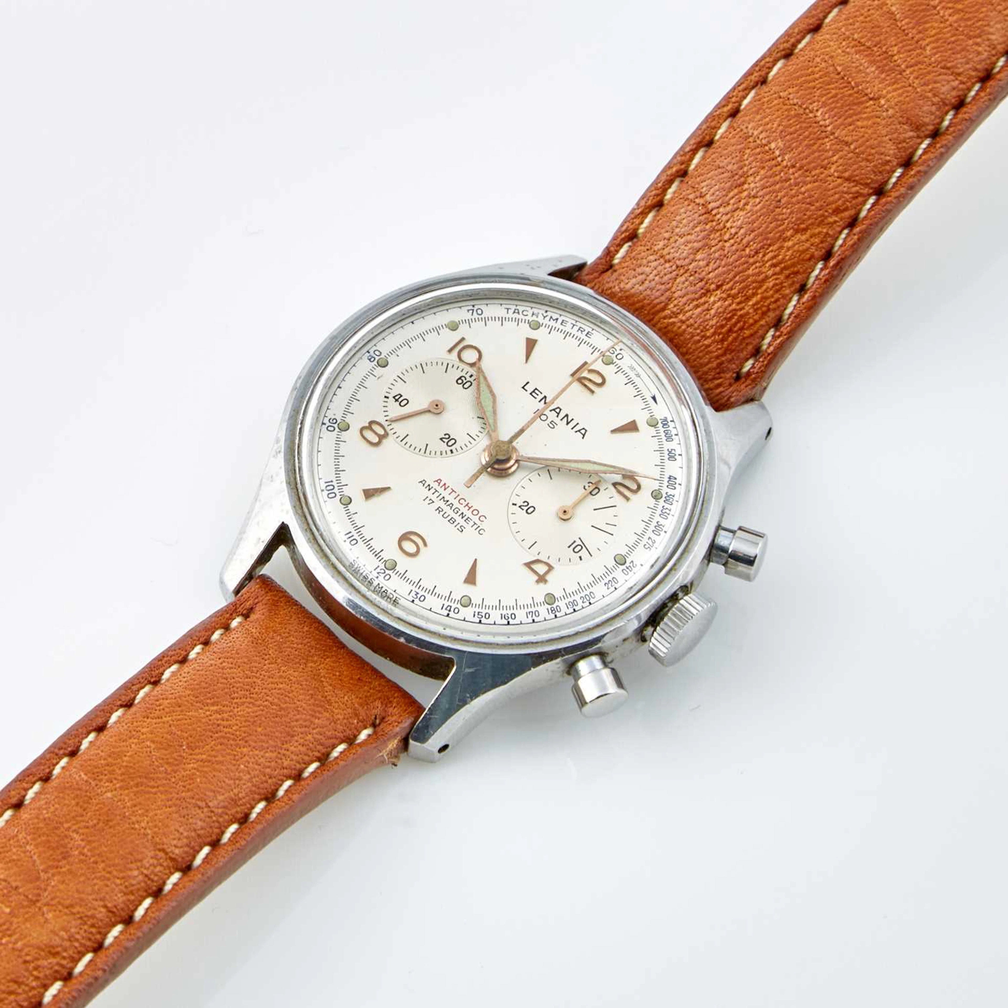 Mans Metal Wrist Watch, 17 Jewels, Lemania 105, Chronograph, 35mm