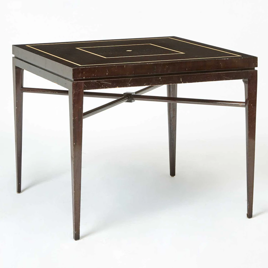Tommi Parzinger Dark Lacquered Wood Games Table