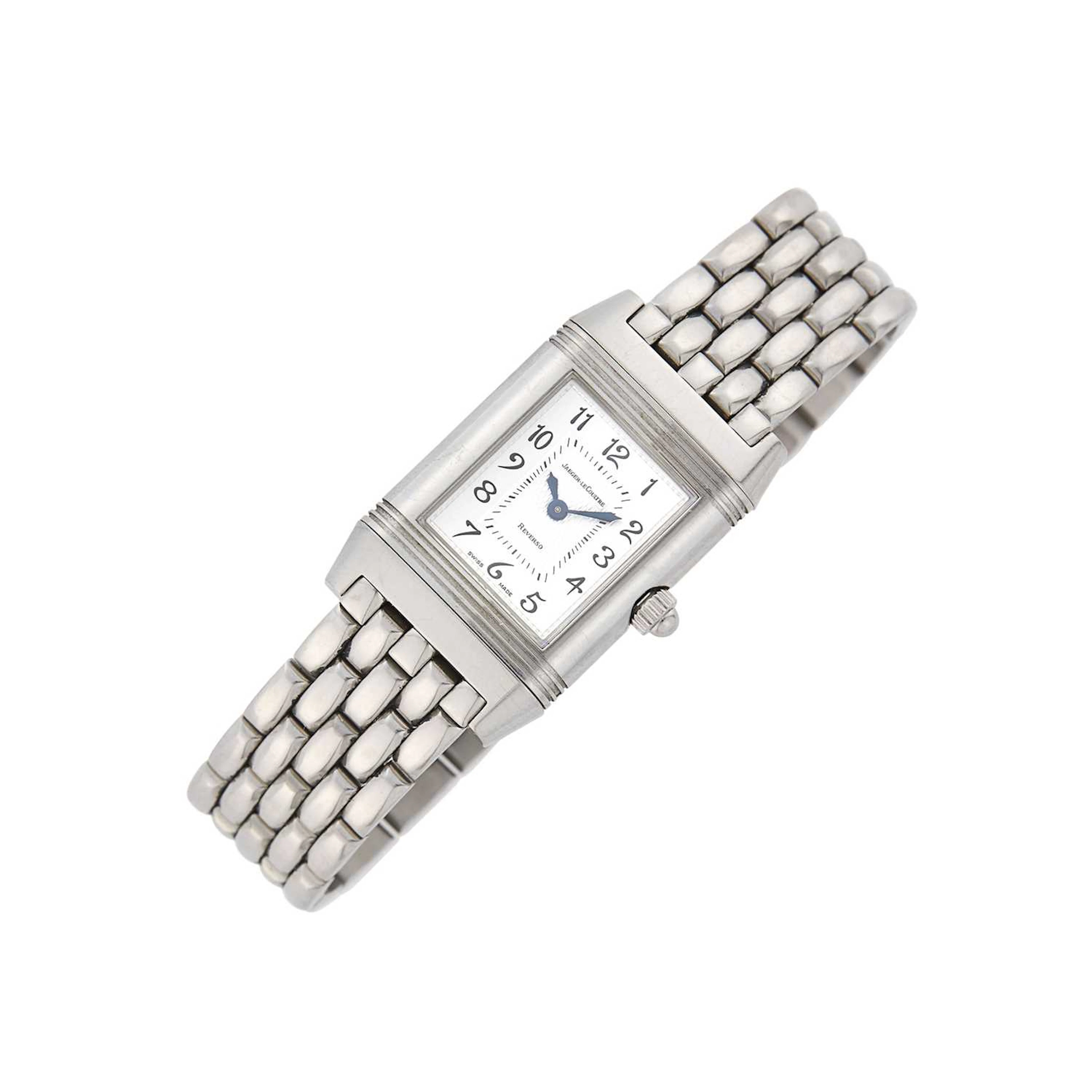 Jaeger LeCoultre Stainless Steel, Mother-of-Pearl and Diamond 'Reverso
