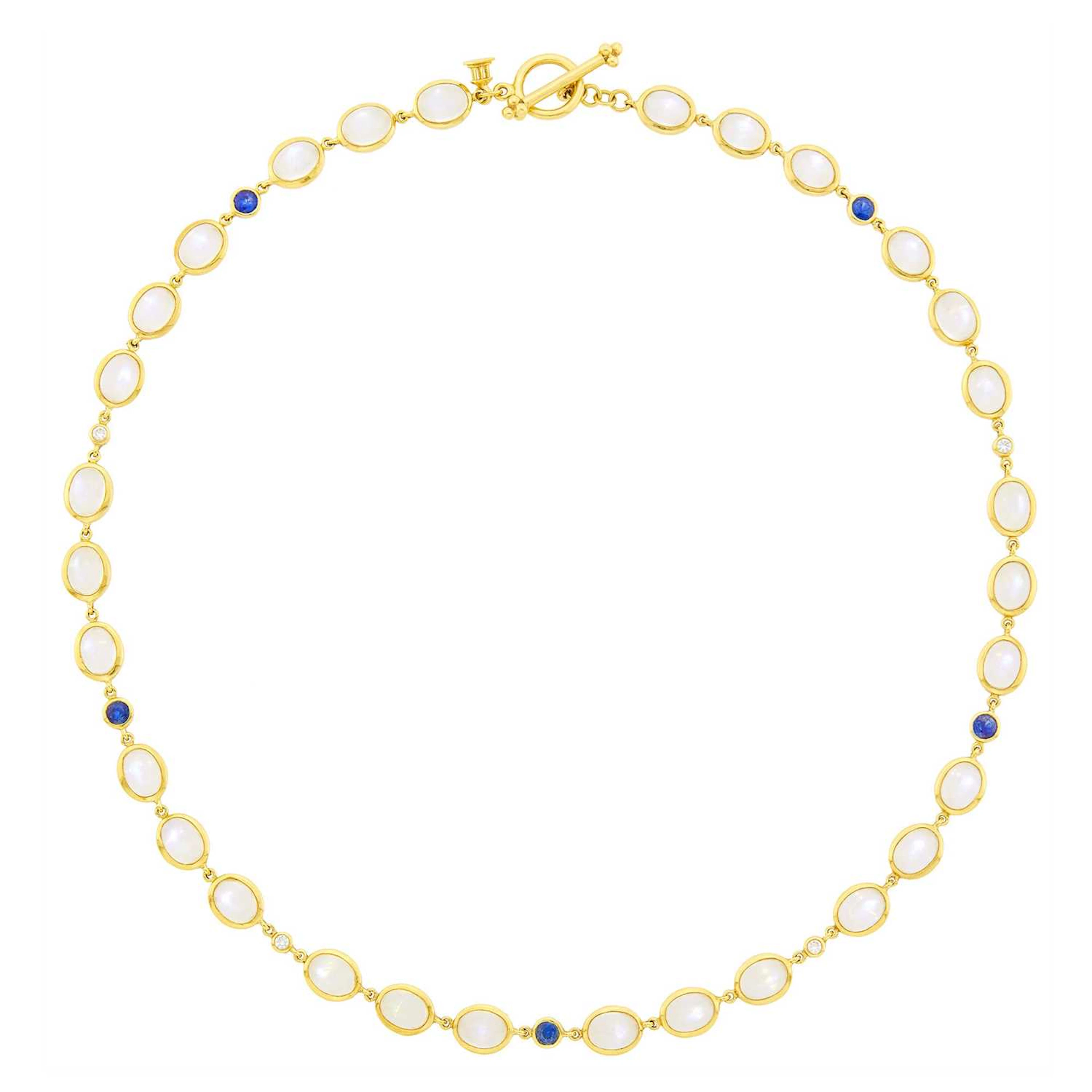 Temple St. Clair Gold, Moonstone, Sapphire and Diamond Necklace