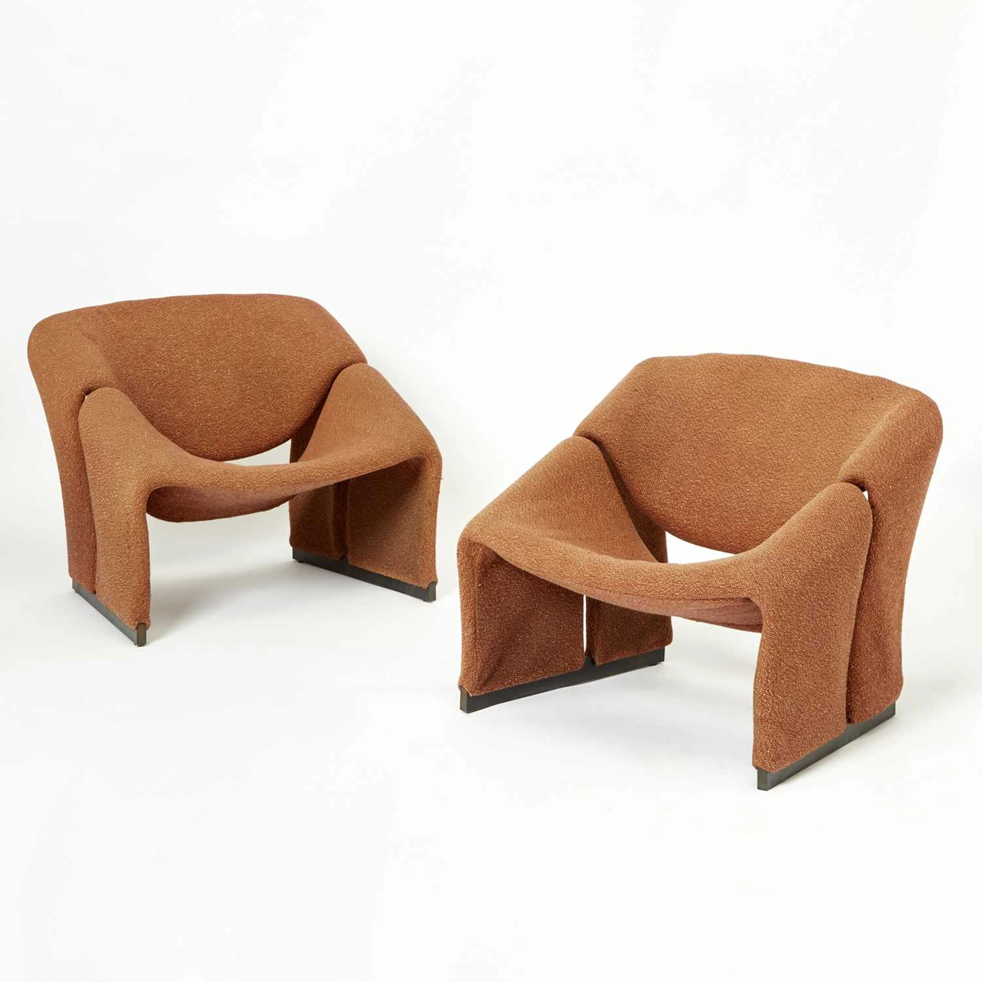 Pair of Pierre Paulin Fully Upholstered "Groovy" Chairs