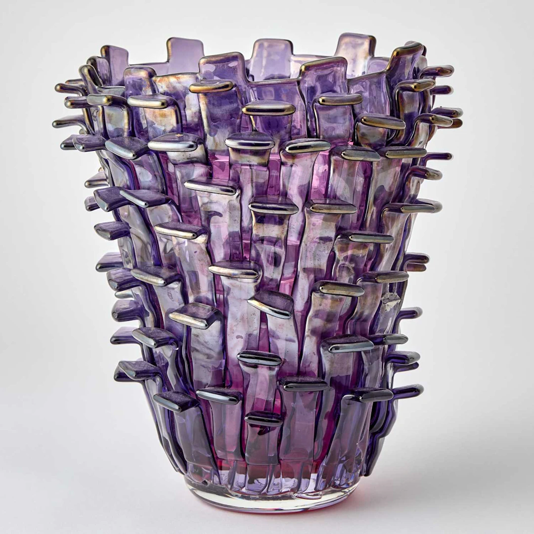 Venini Murano Hand-Blown and Applied Glass "Ritagli" Vase
