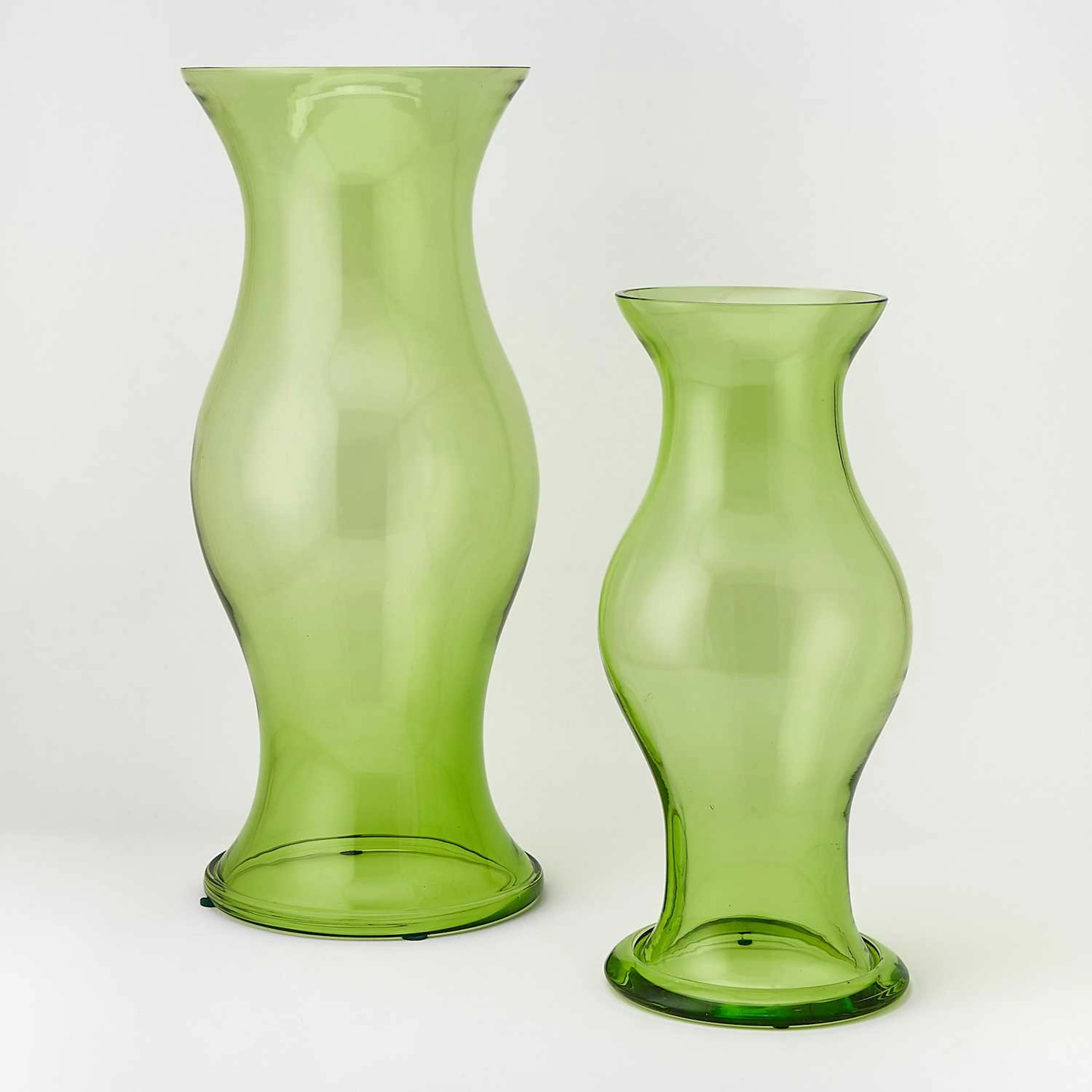 Two Contemporary Hand-Blown Glass Hurricane Shades