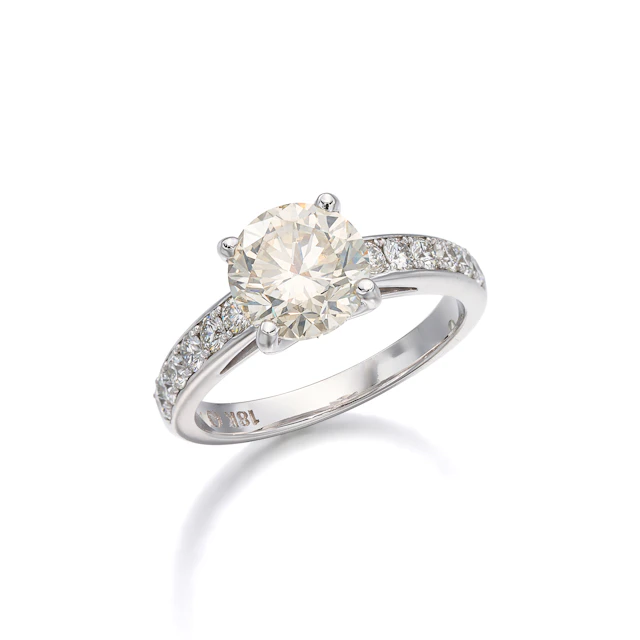 A Diamond and White Gold Ring